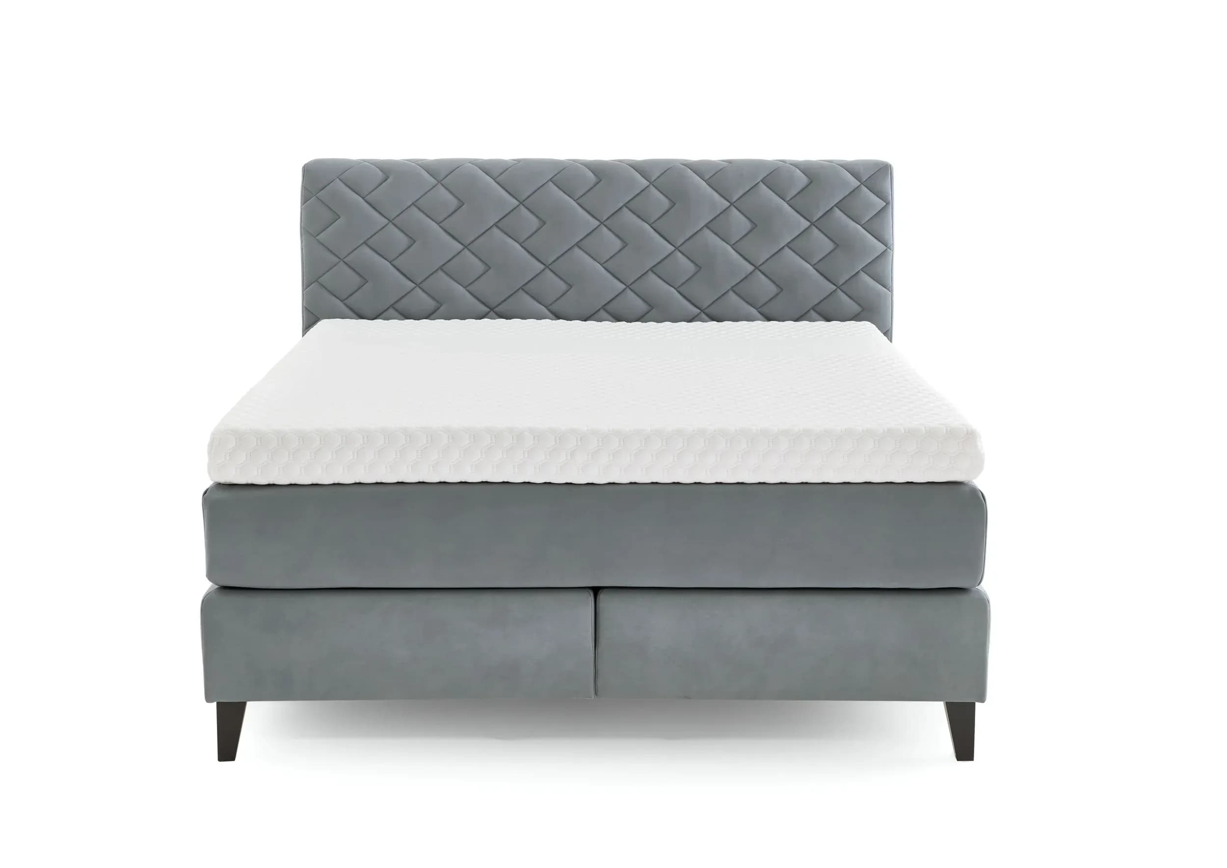 Boxspringbett - Liegefläche ca. 180x200 cm, Stoff, Graublau