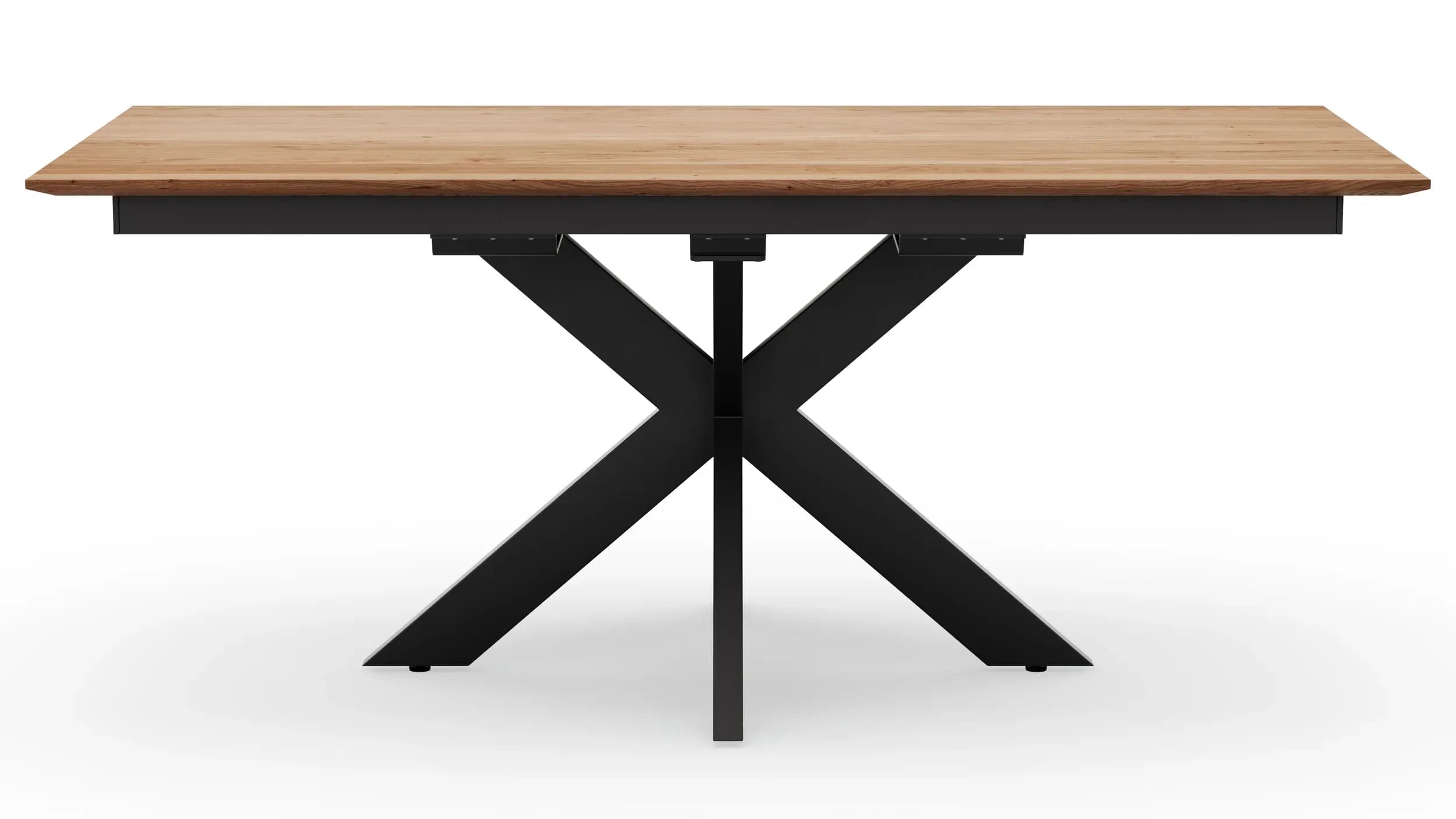 Esstisch Liora - ausziehbar, LB ca. 180x95 cm, Wildeiche massiv, natur geölt