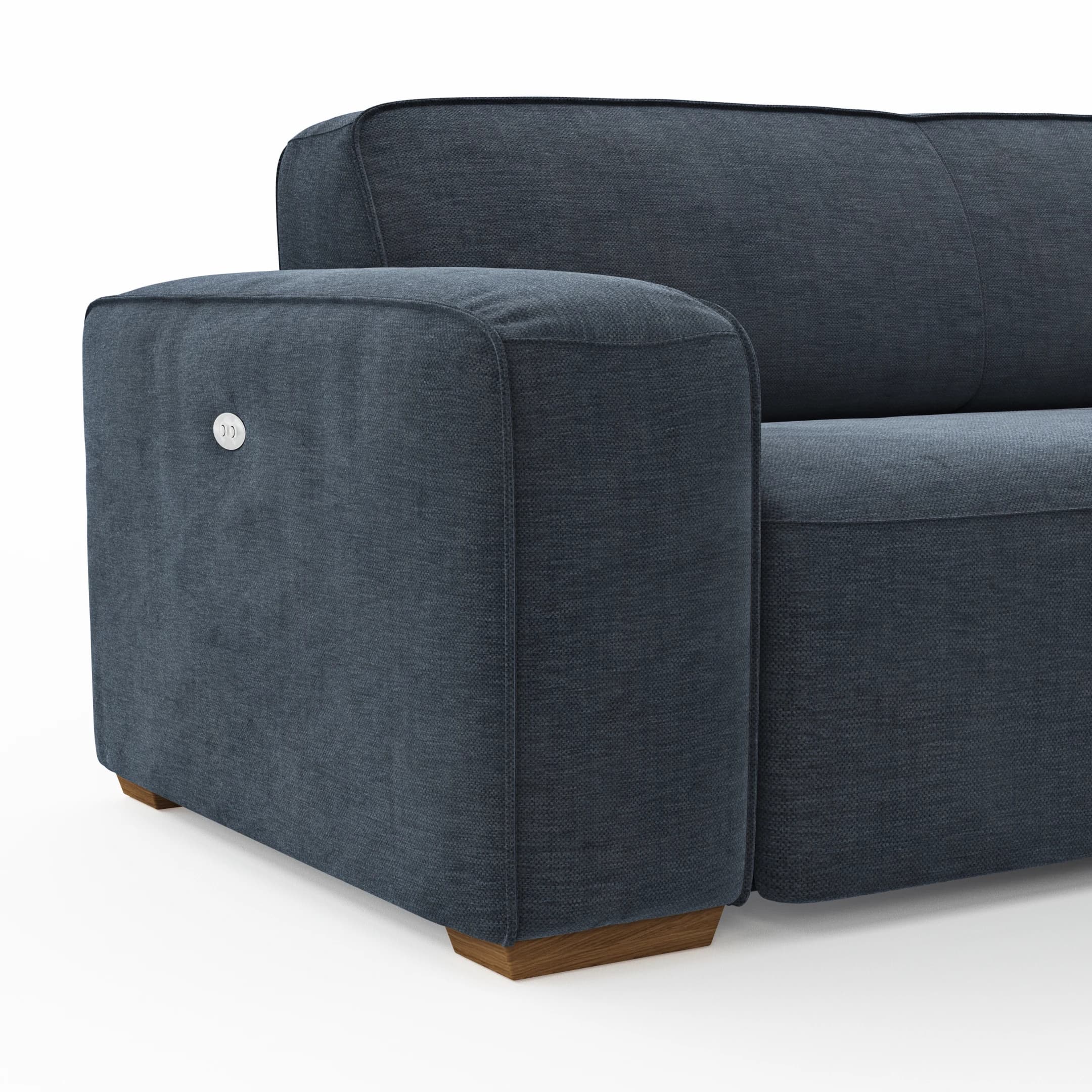 Sofa Denver - 2,5-Sitzer, inkl. Sitzvorzug (motorisch), Stoff, Blau
