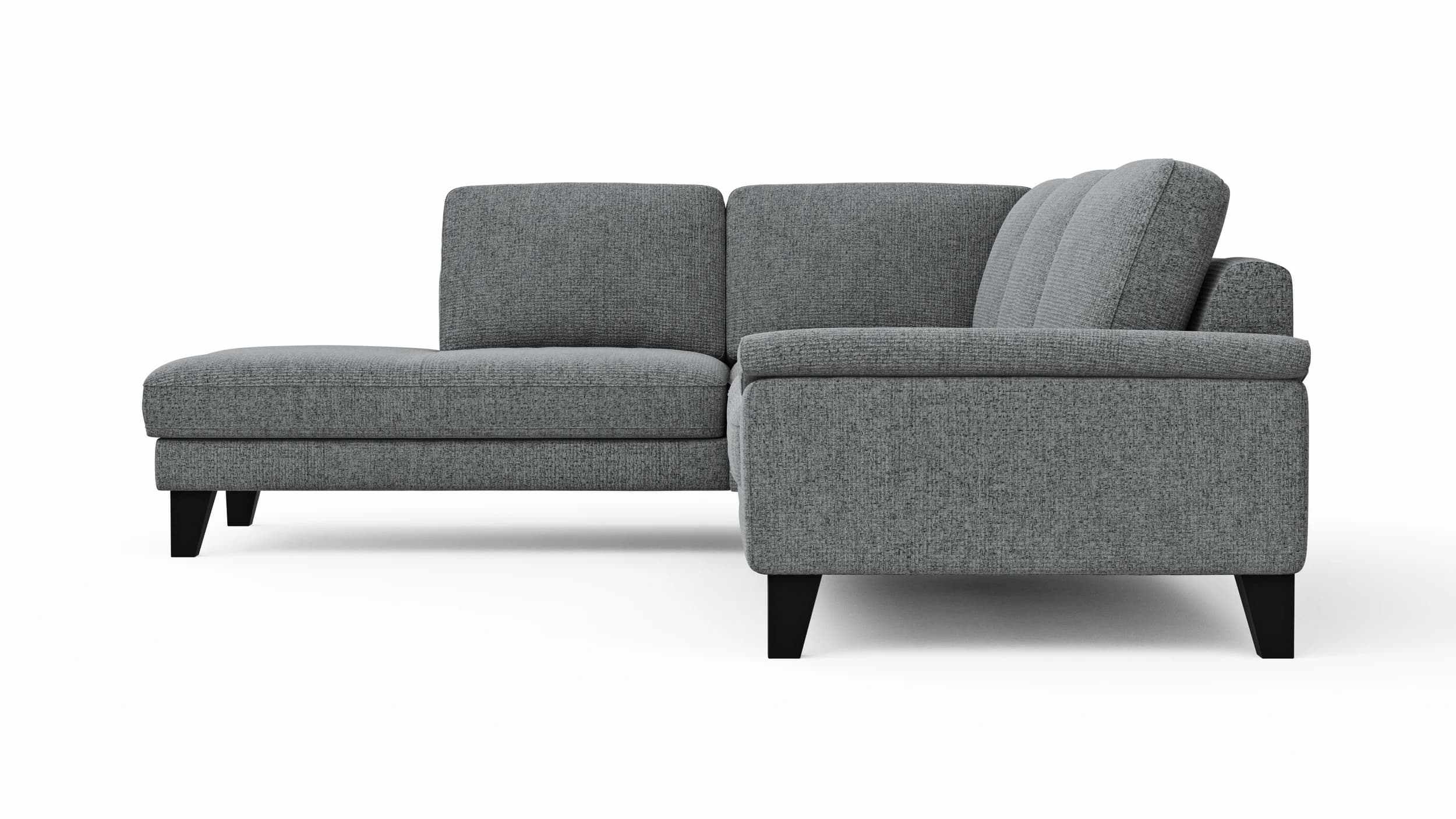 Ecksofa Oviedo - Ecke links mit 2,5-Sitzer inkl. Drehsitz, Stoff, Grau