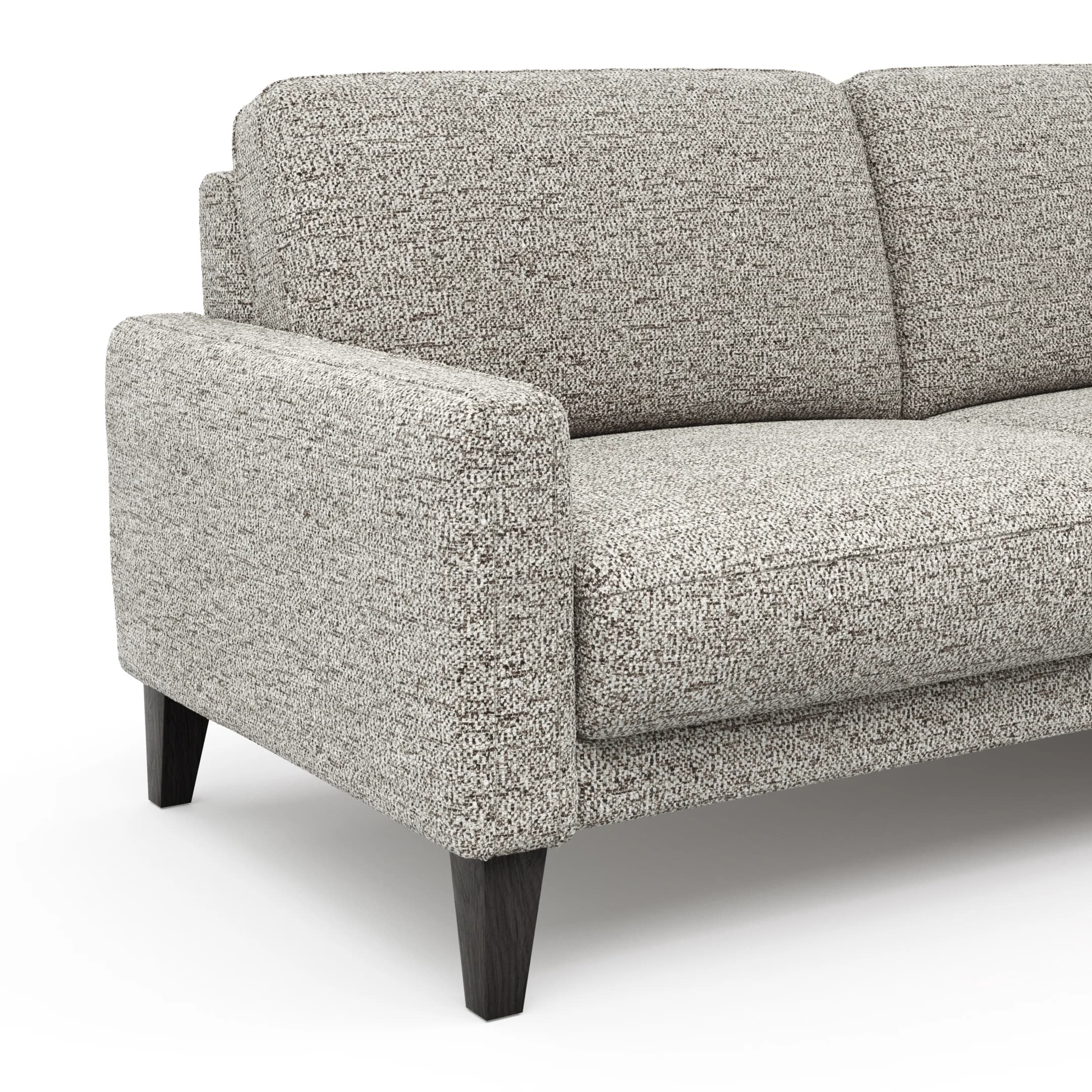 Ecksofa Matero - 2,5-Sitzer mit Longchair rechts inkl. Relaxfunktion motorisch, Stoff, Graubeige
