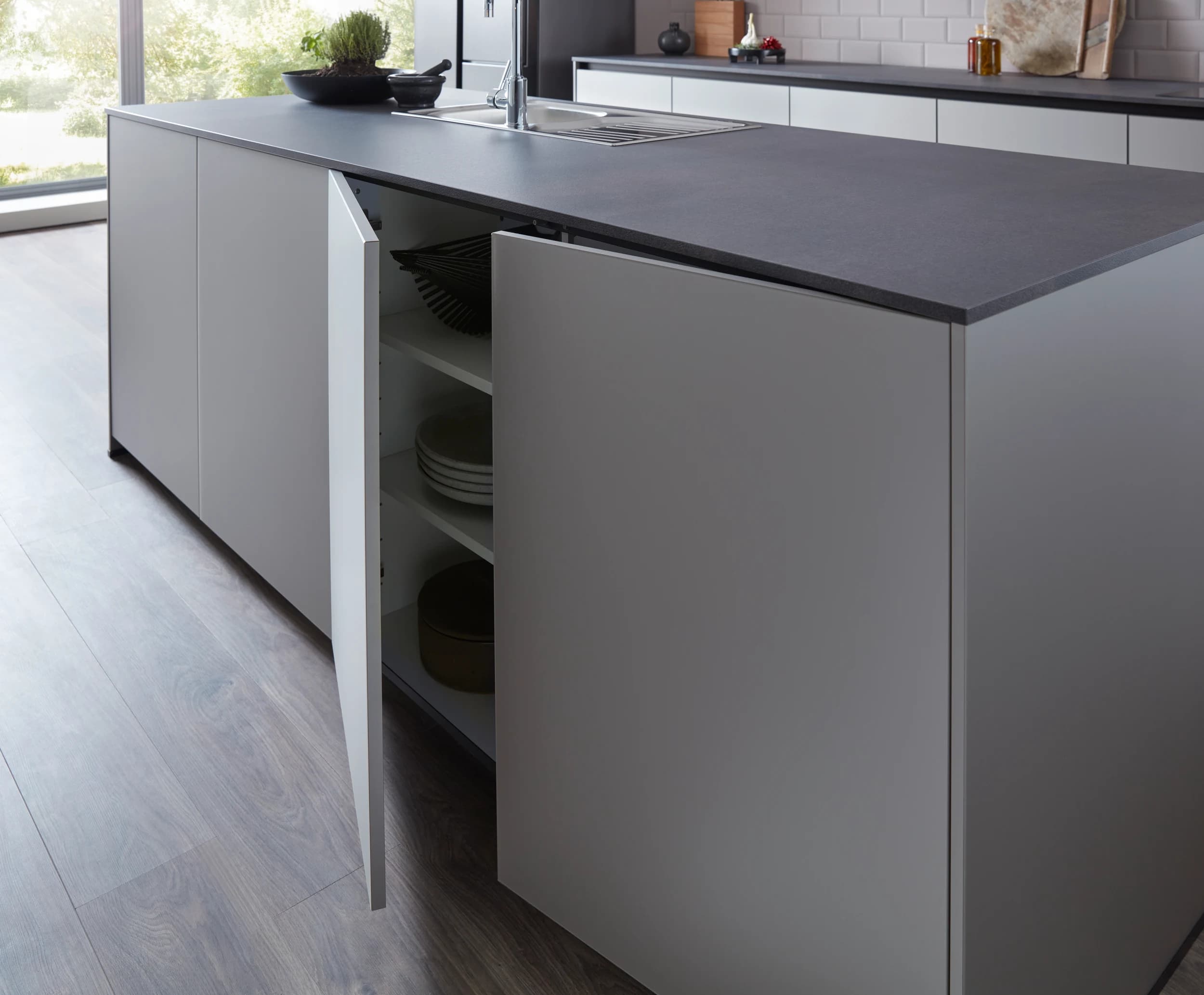 Inselküche 56.210 CO 2 523, Taupe metallic matt