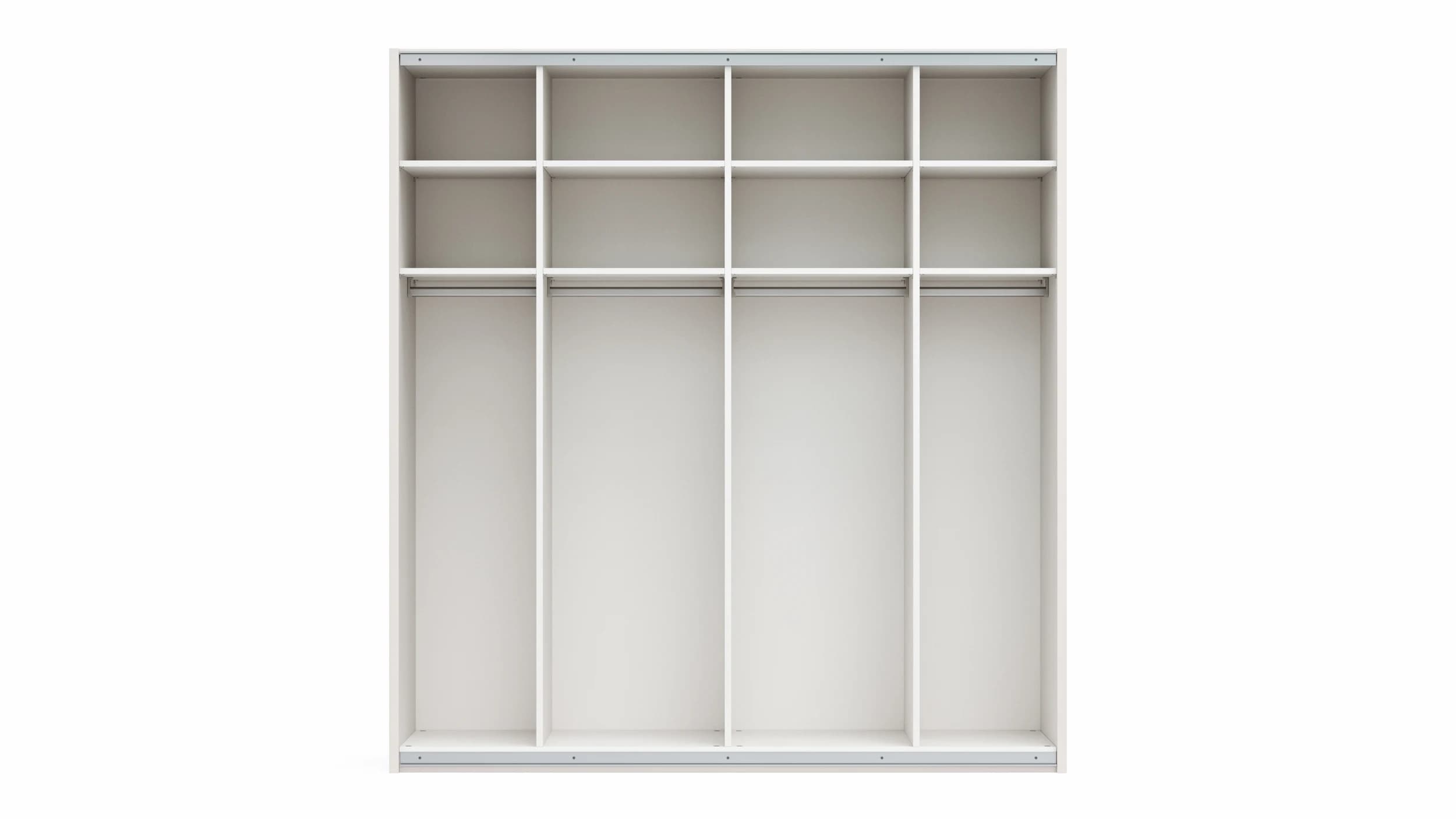 Schwebetürenschrank Viana - B ca. 212 cm, Lack, Weiß