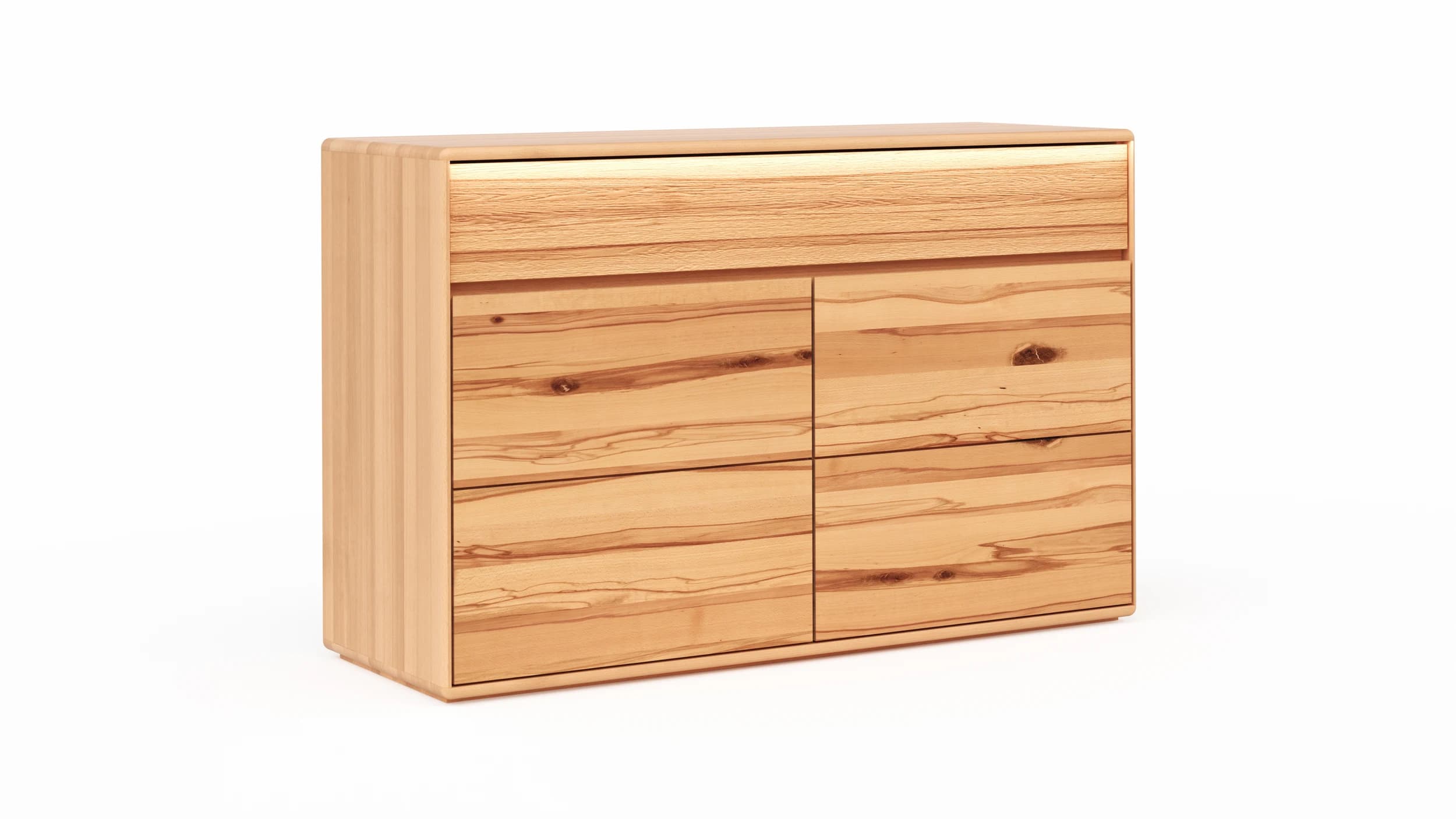 Sideboard Hillsboro - inkl. Beleuchtung, Buche/Kernbuche natur, geölt