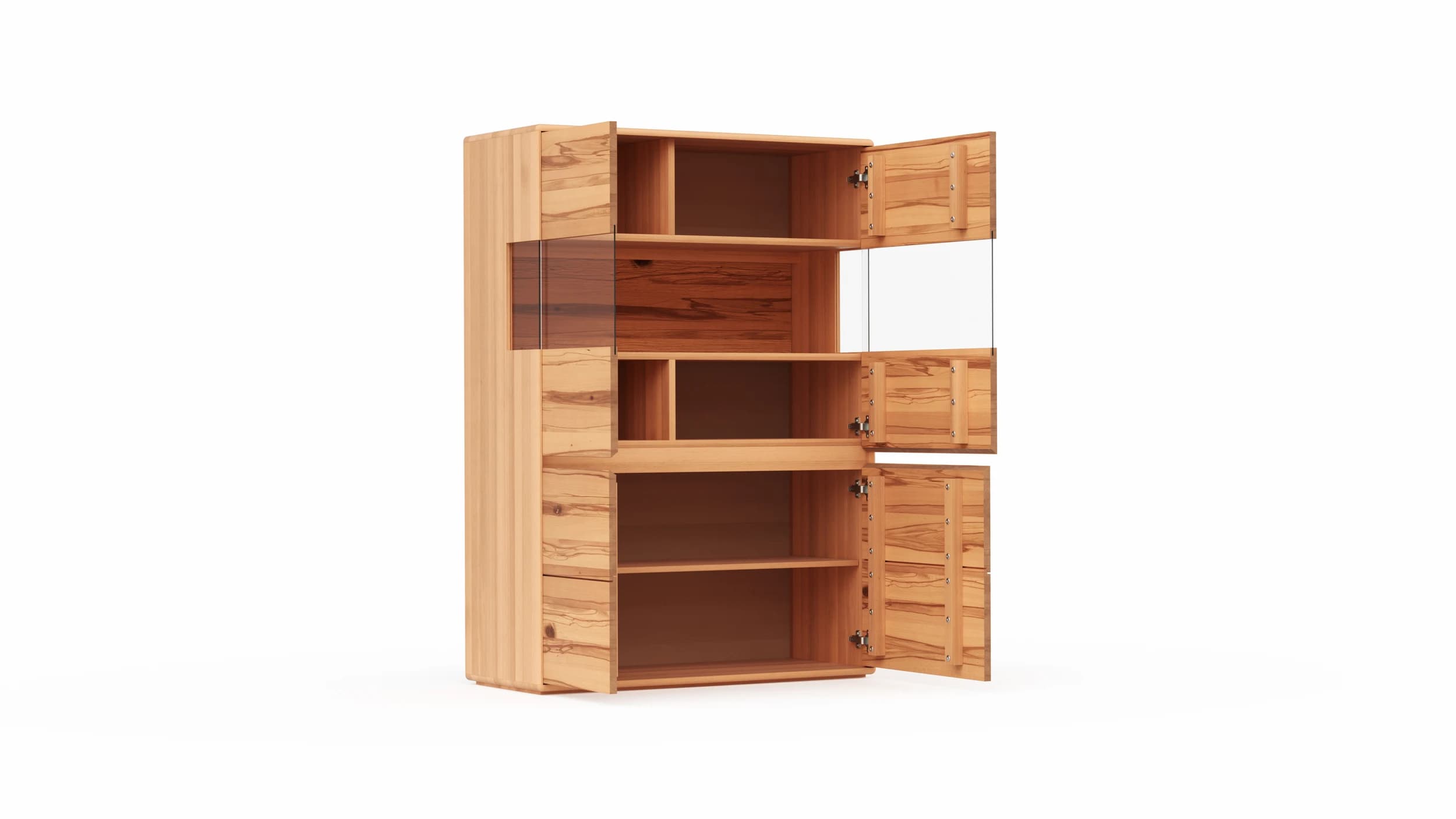 Highboard Hillsboro - Buche/Kernbuche natur, geölt
