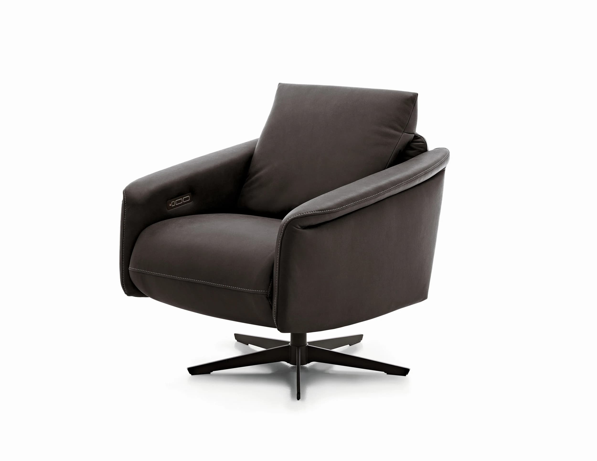 Sessel - Relaxfunktion motorisch, Leder, Hellbraun