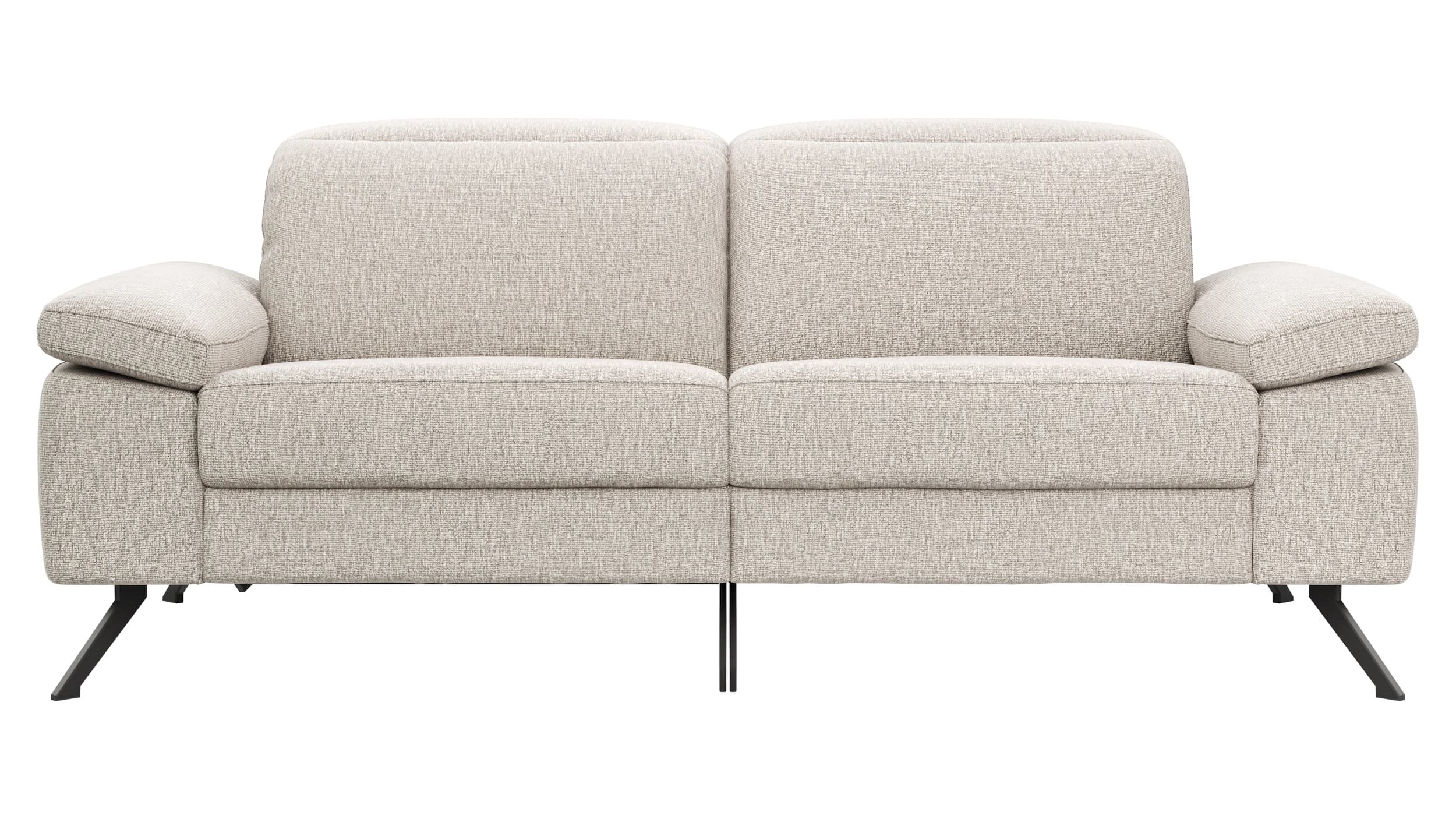 Sofa Rafaela 2.0 - 2,5-Sitzer inkl. 1x Relaxfunktion und Kopfteile verstellbar, Stoff, Champagner