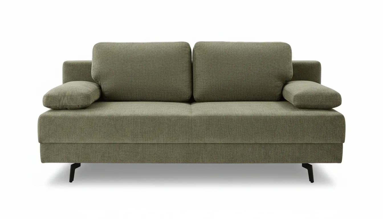 Schlafsofa Carmona - 2-Sitzer inkl. Schlaffunktion und Bettkasten, Stoff, Grün