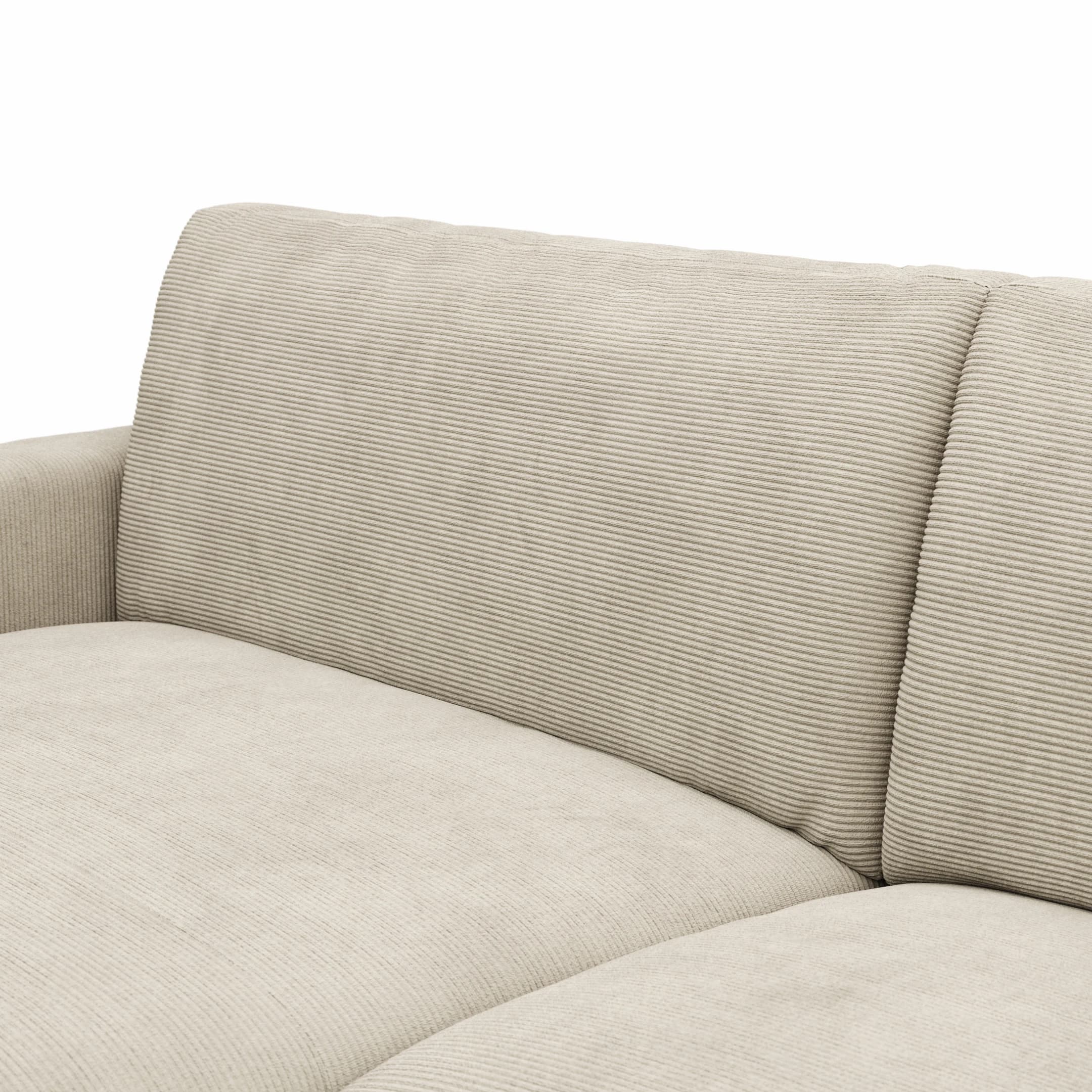 Ecksofa Solero 2.0 - Longchair mit 1,5-Sitzer rechts, Stoff, Sand