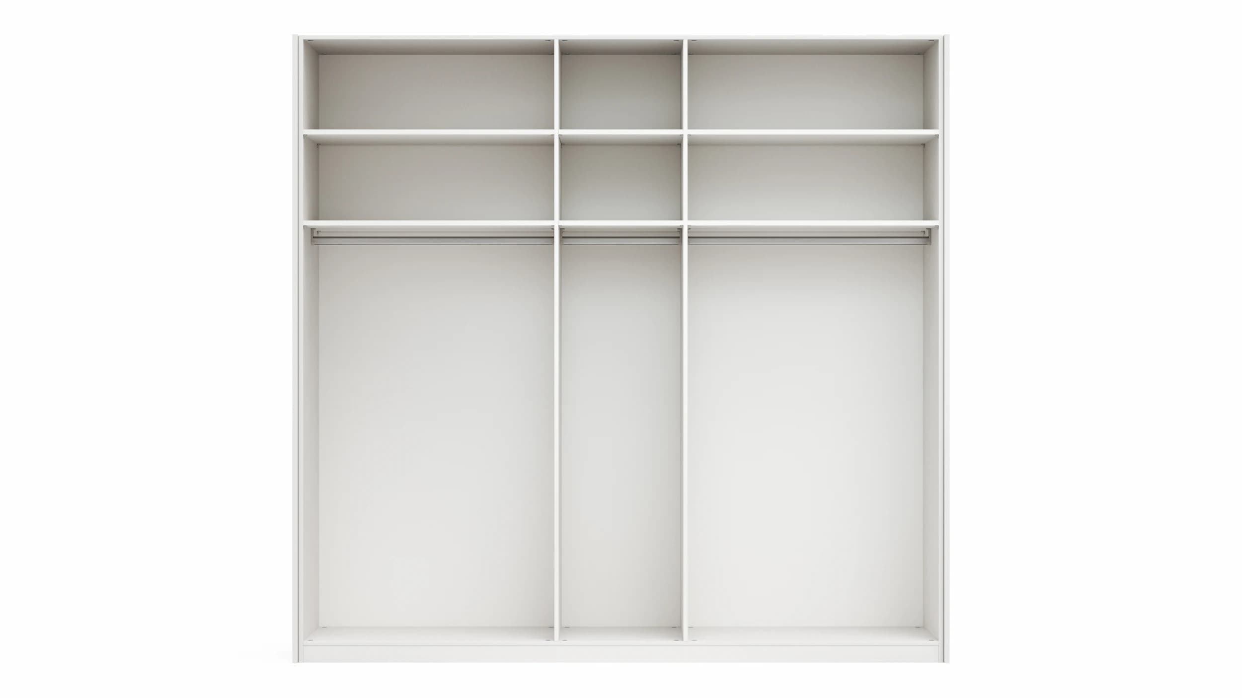 Drehtürenschrank Viana - B ca. 254 cm, Lack, Weiß, Riffholz, Wildeiche