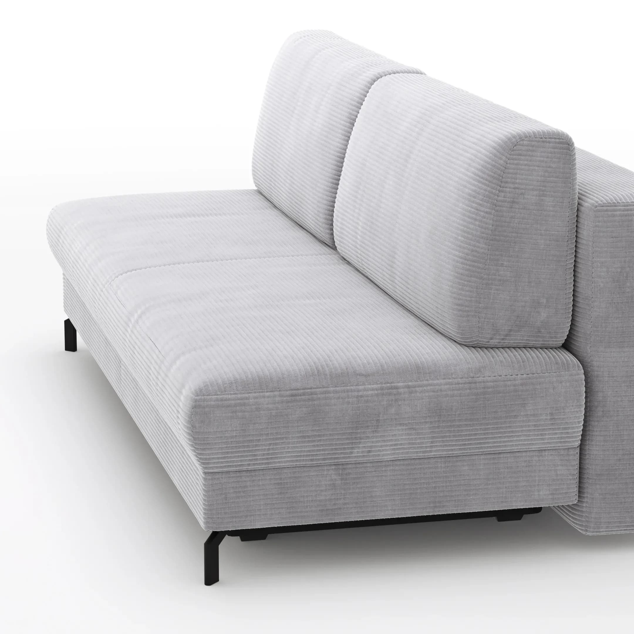 Schlafsofa Salema - 3-Sitzer mit Schlaffunktion (Liegefläche ca. 150x200cm), Stoff, Hellgrau