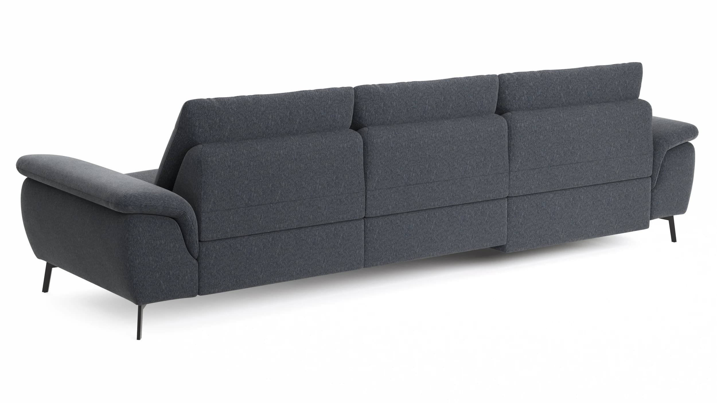 Ecksofa Gotera - Longchair links mit 1,5-Sitzer med. + 1,5-Sitzer med. rechts inkl. Rückenlehne verstellbar, Stoff, Anthrazit