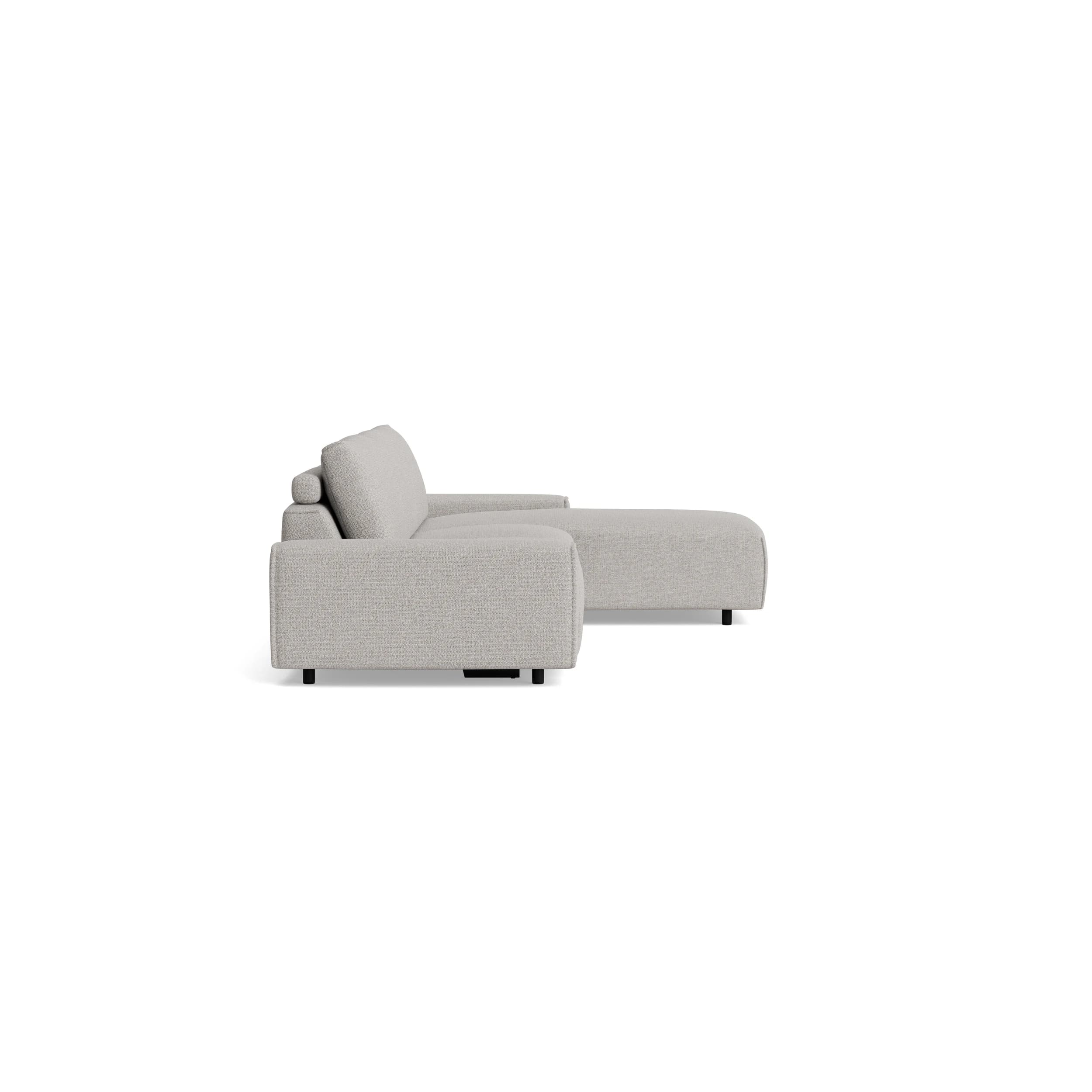 Ecksofa Serava - 2,5-Sitzer mit Longchair rechts, inkl. Relaxfunktion, Stoff, Grau