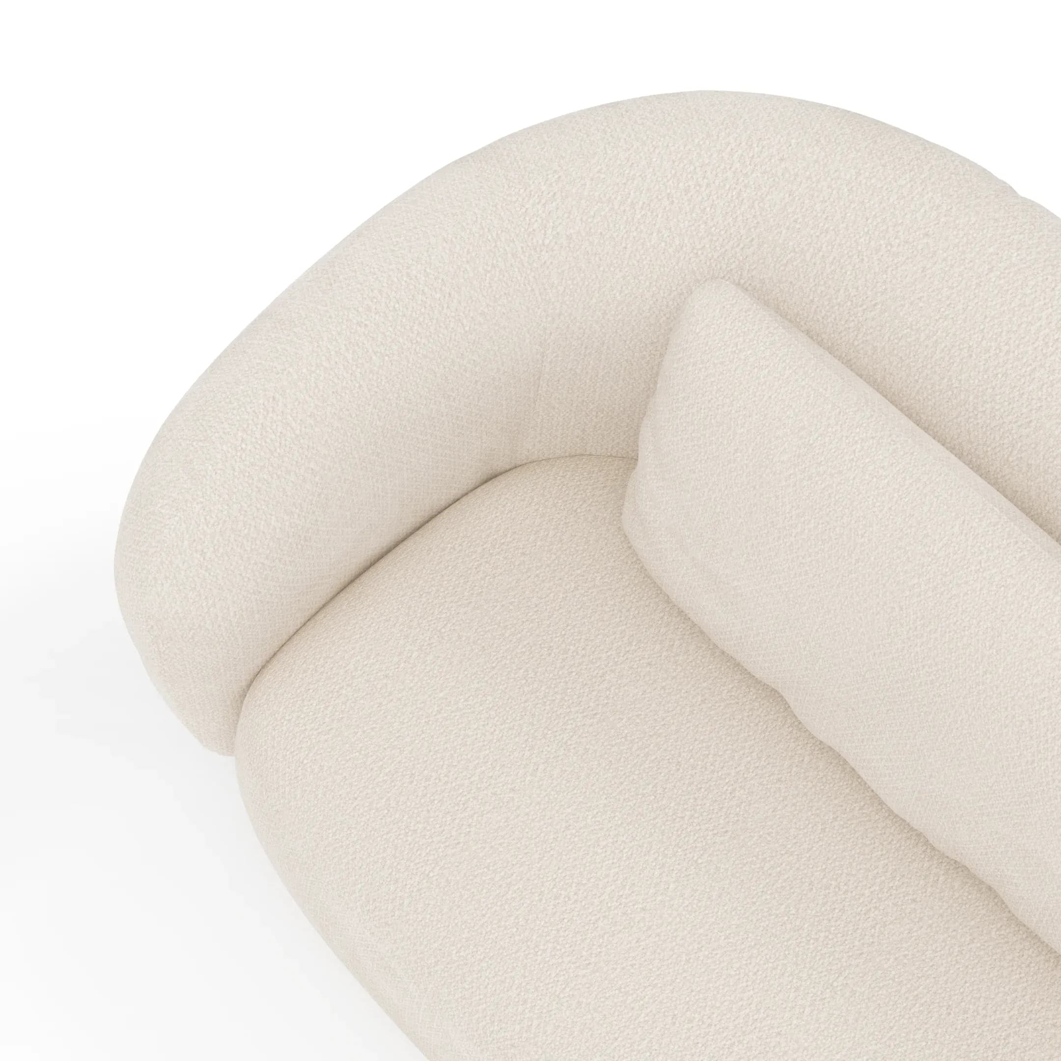 Sofa Karasu - 3-Sitzer, Stoff, Creme