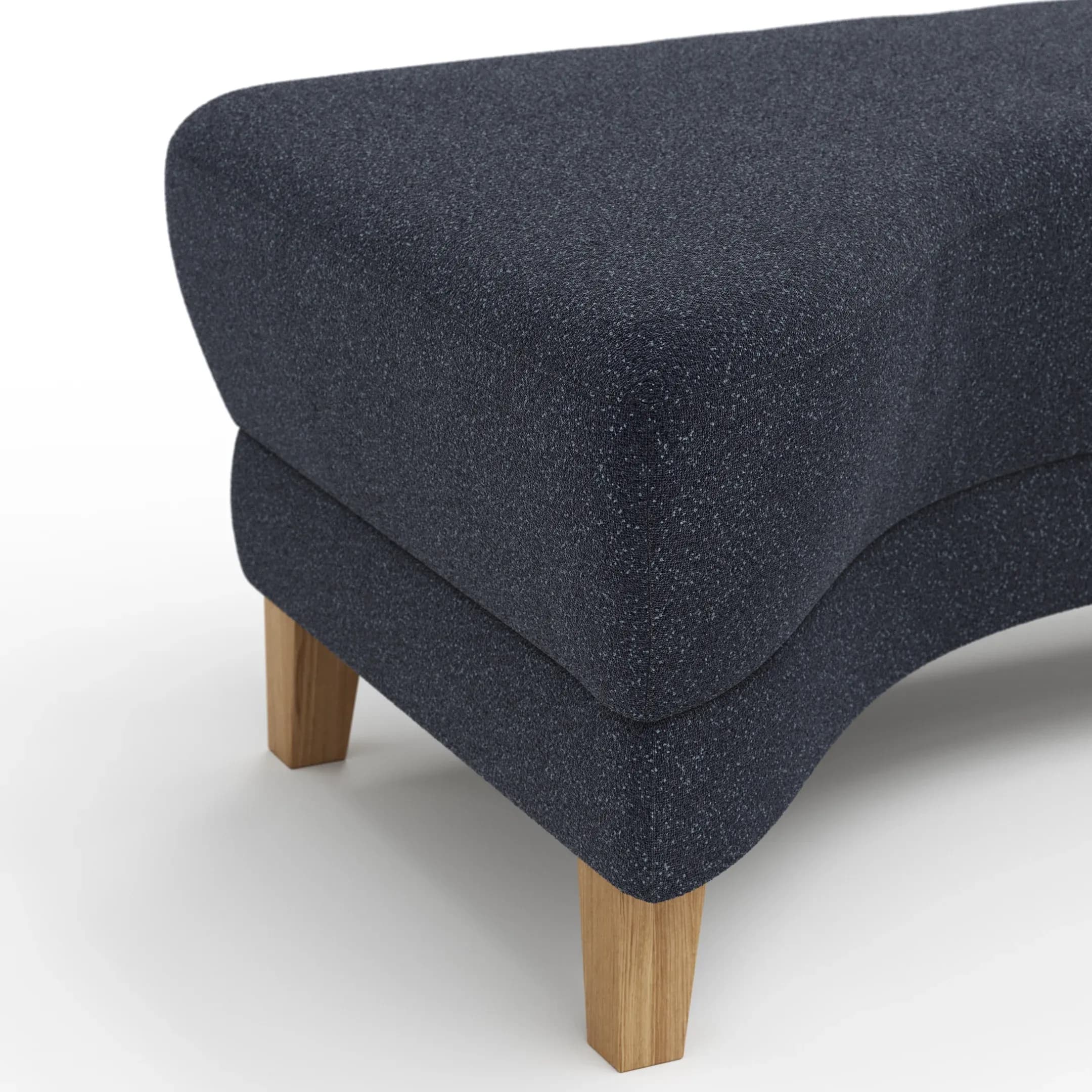 Hocker Stamford - gebogen, Links, LB ca. 89x65 cm, Stoff, Dunkelblau