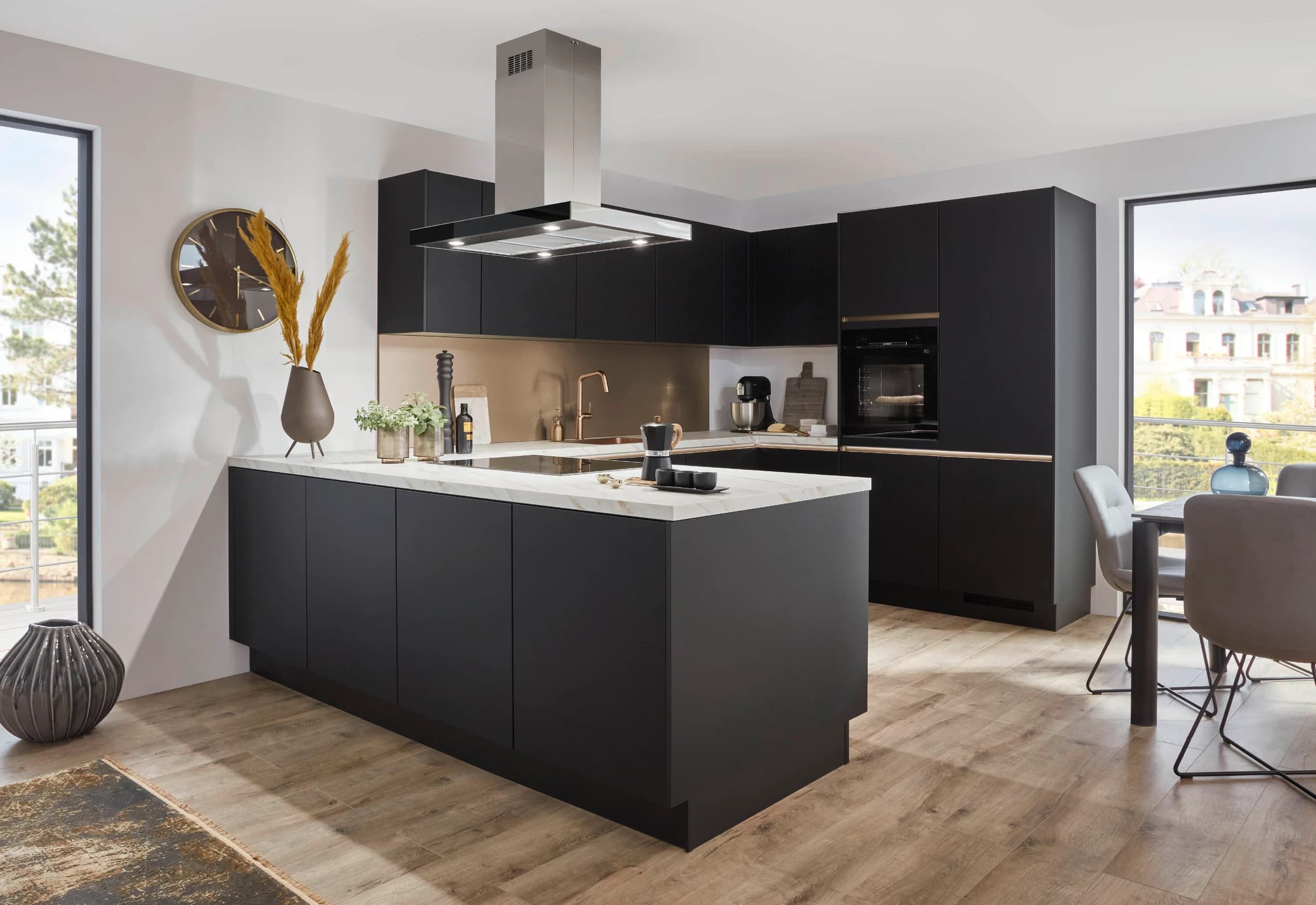 Inselküche EM Riva 2 325,Beton Terragrau