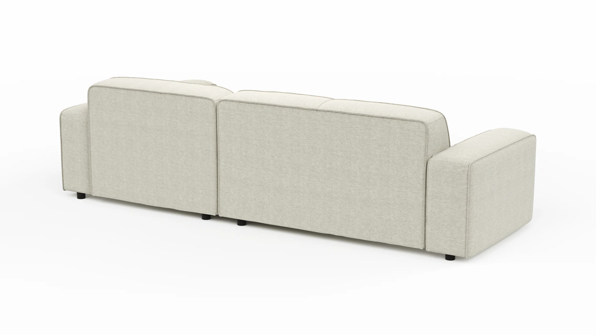 Ecksofa Denver - 2-Sitzer mit Longchair rechts, Stoff, Natur