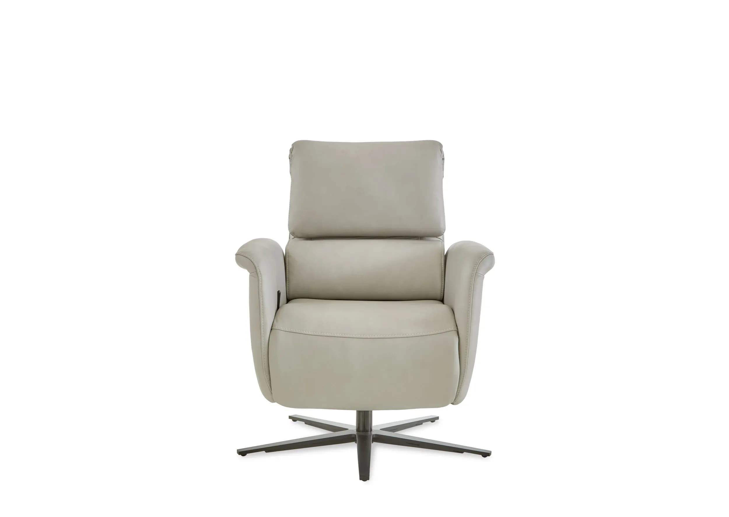 TV-Sessel - Relaxfunktion, Leder, Alufarben
