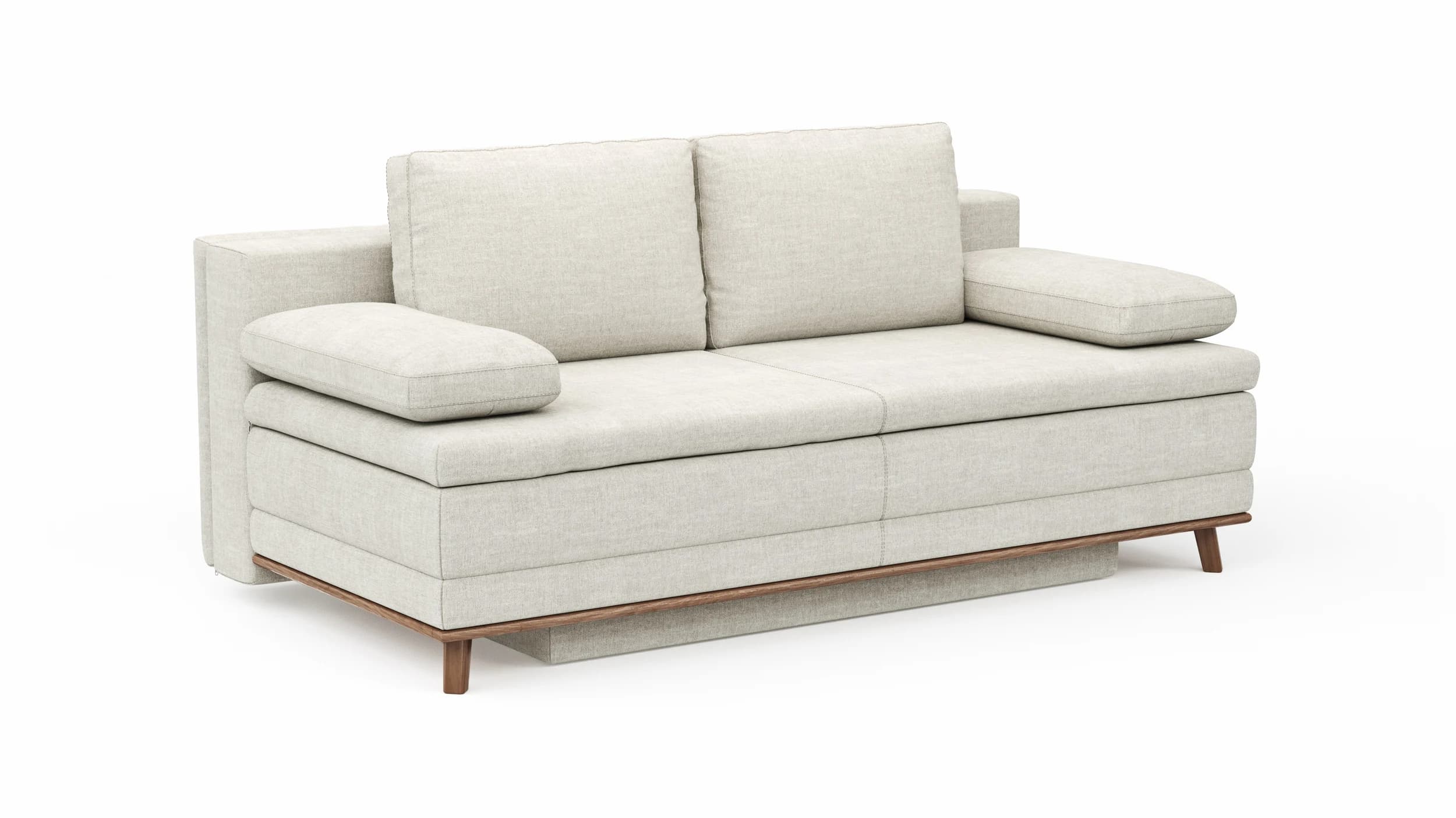 Sofa Lakeville 2 - 2-Sitzer inkl. Schlaffunktion mit Bettkasten, Stoff, Natur