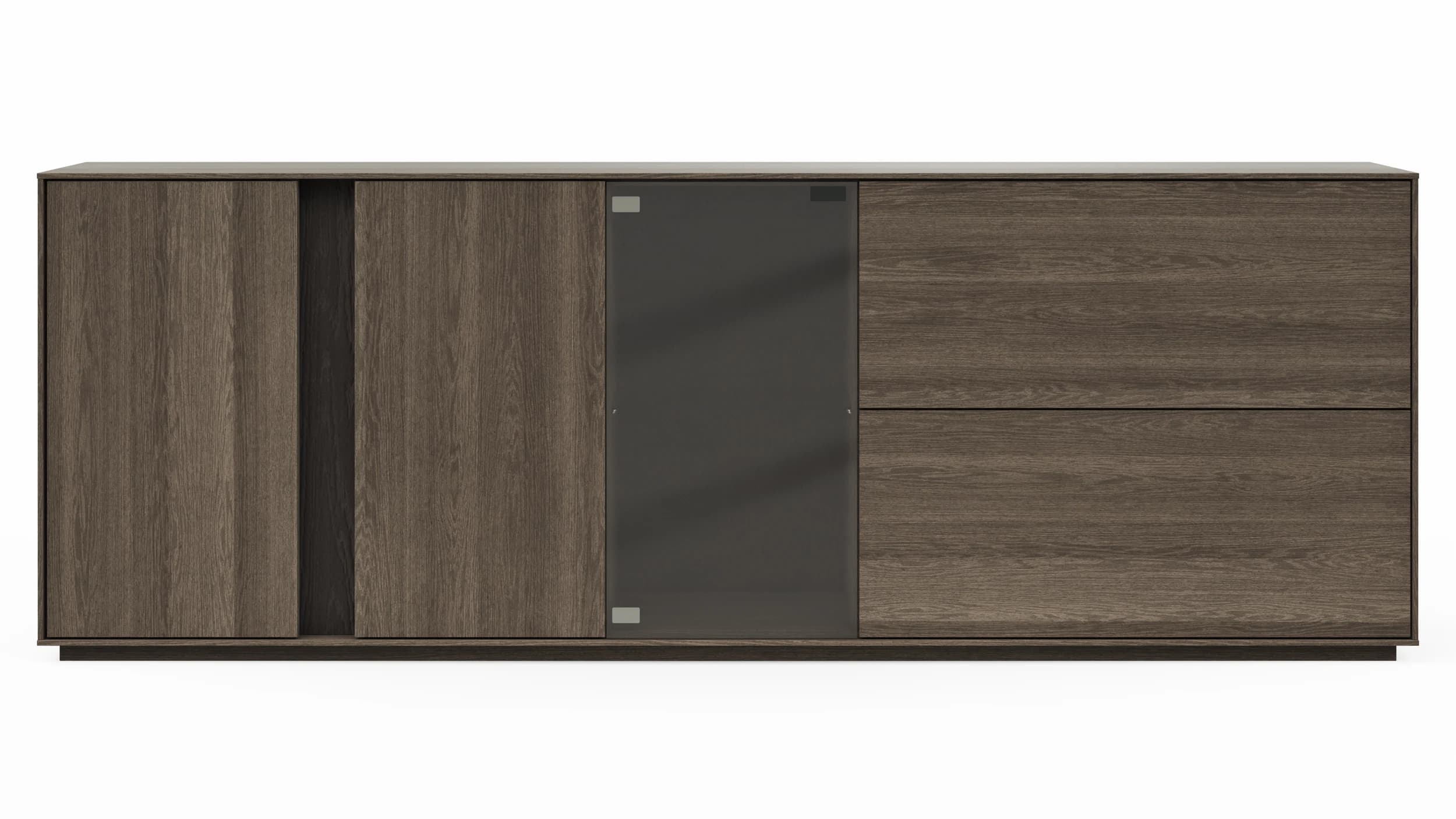 Sideboard Saratoga - Buche massiv, silbergrau geölt