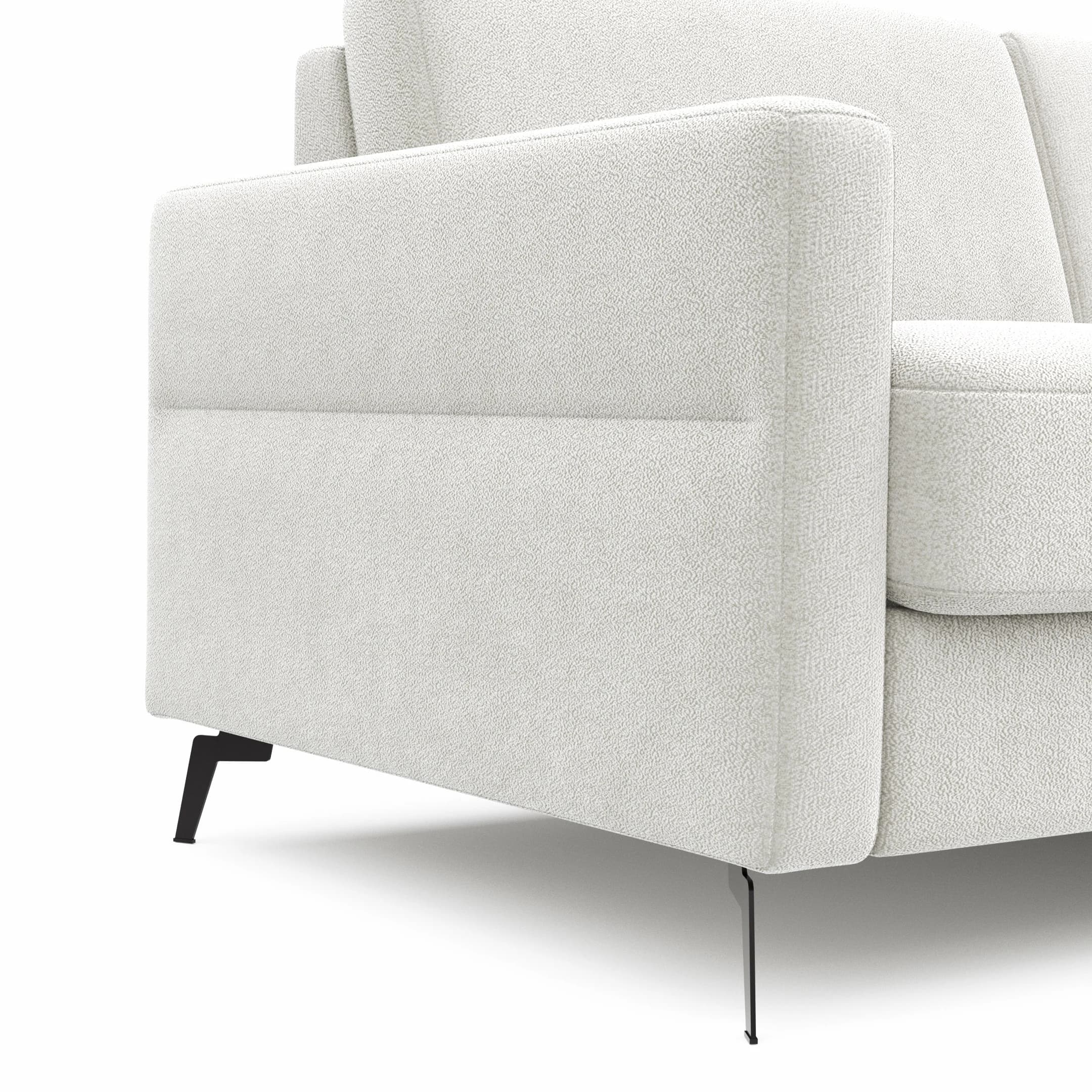 Schlafsofa Laredo - 2,5-Sitzer inkl. Schlaffunktion und Armlehne klappbar, Stoff, Offwhite
