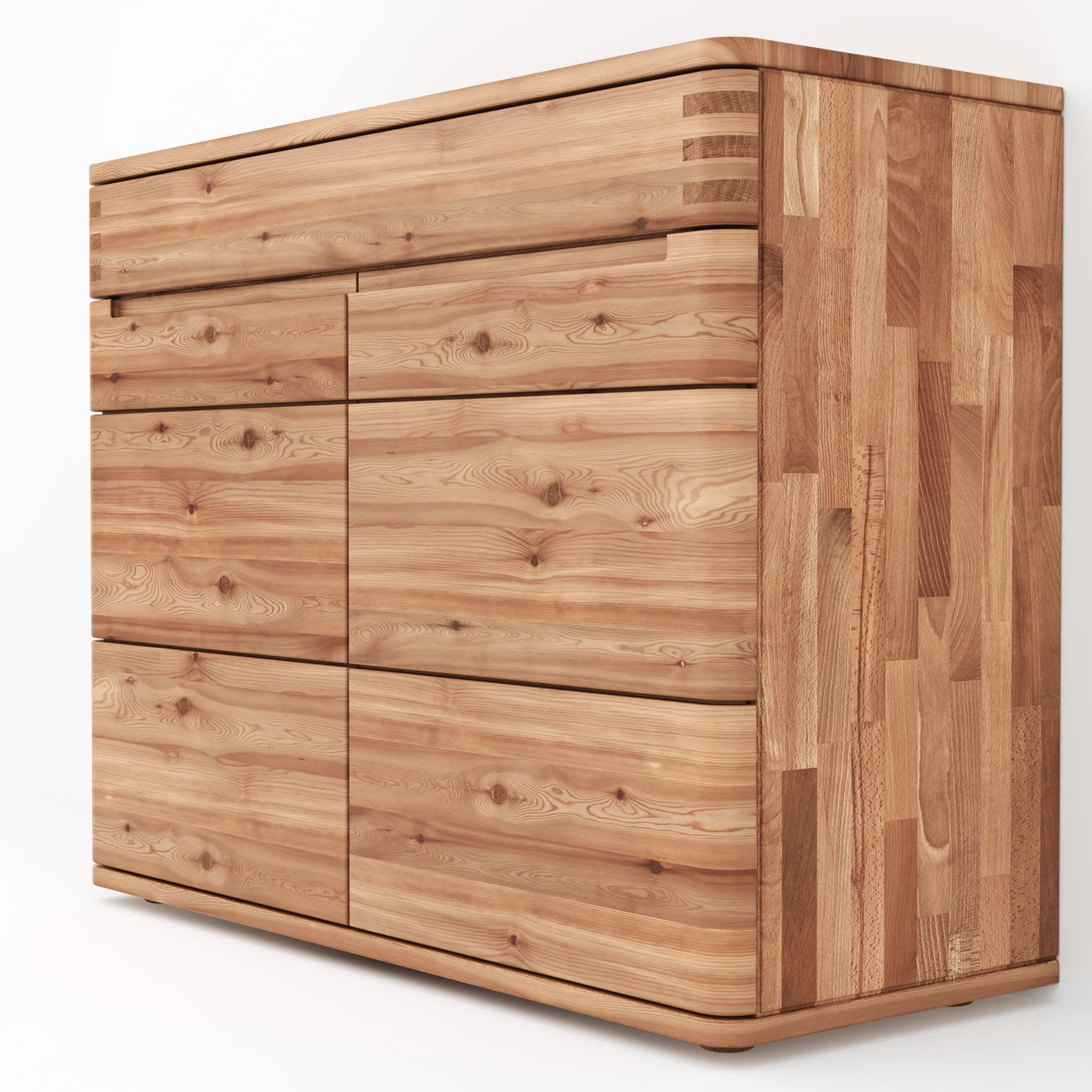Sideboard Cartago Soft - Astbuche massiv, natur geölt