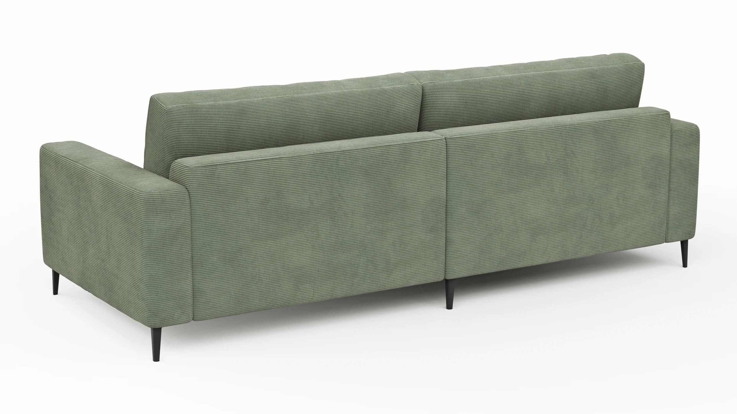 Ecksofa Solero 2.0 - Longchair mit 1,5-Sitzer rechts, Stoff, Olivgrün