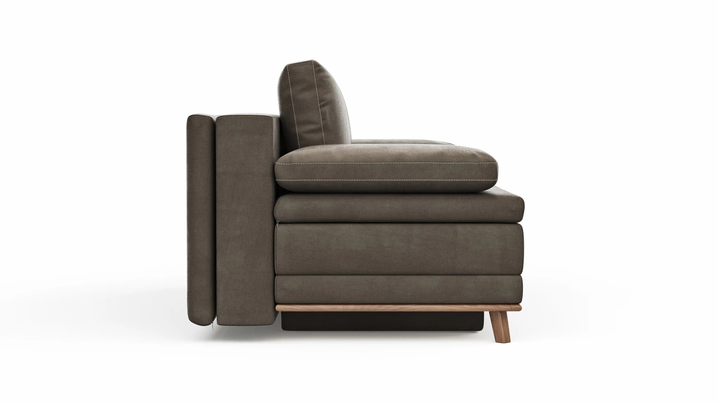 Sofa Lakeville 2 - 2-Sitzer inkl. Schlaffunktion mit Bettkasten, Stoff, Braun