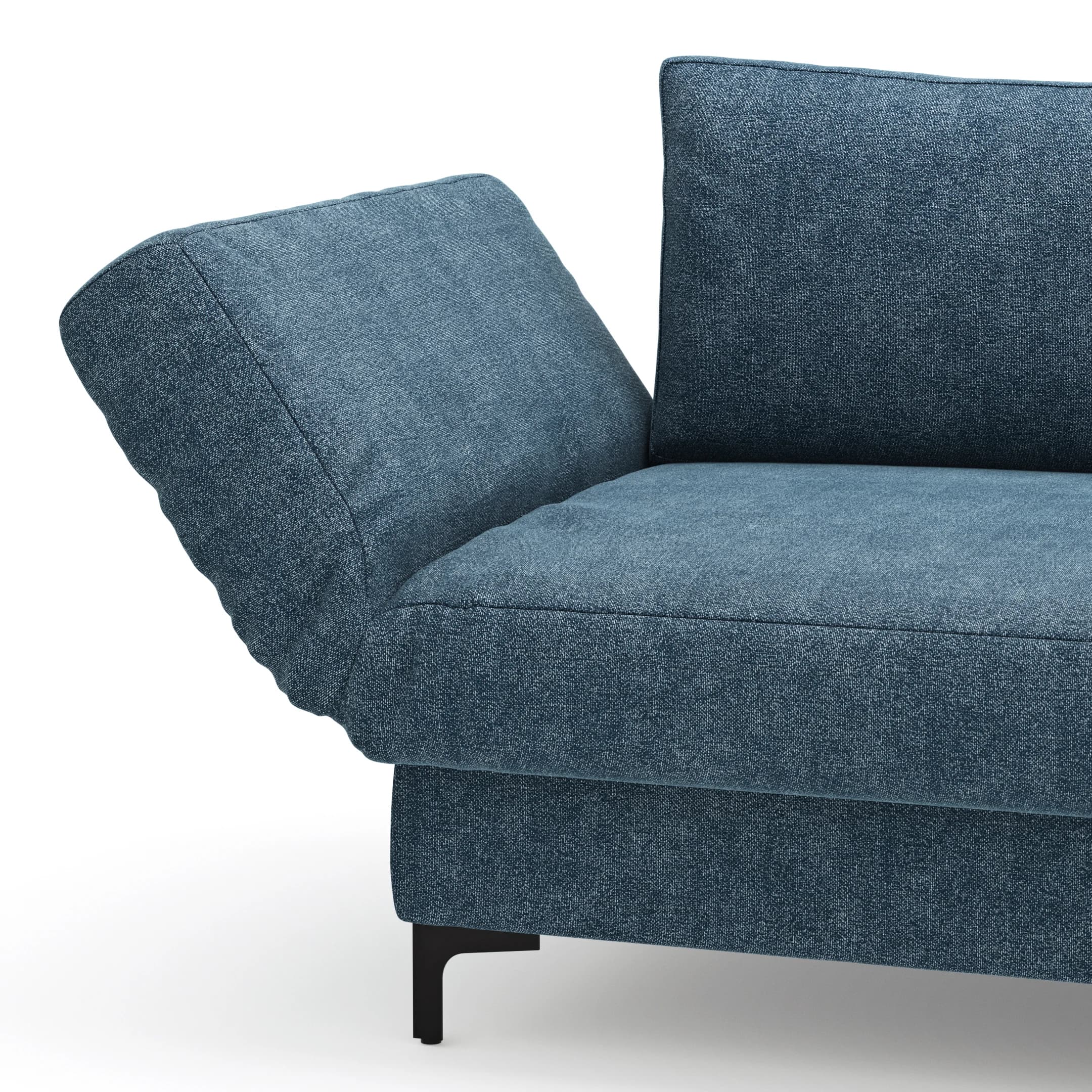 Schlafsofa Verano - Ausrichtung links inkl. Schlaffunktion und Bettkasten, Stoff, Petrol