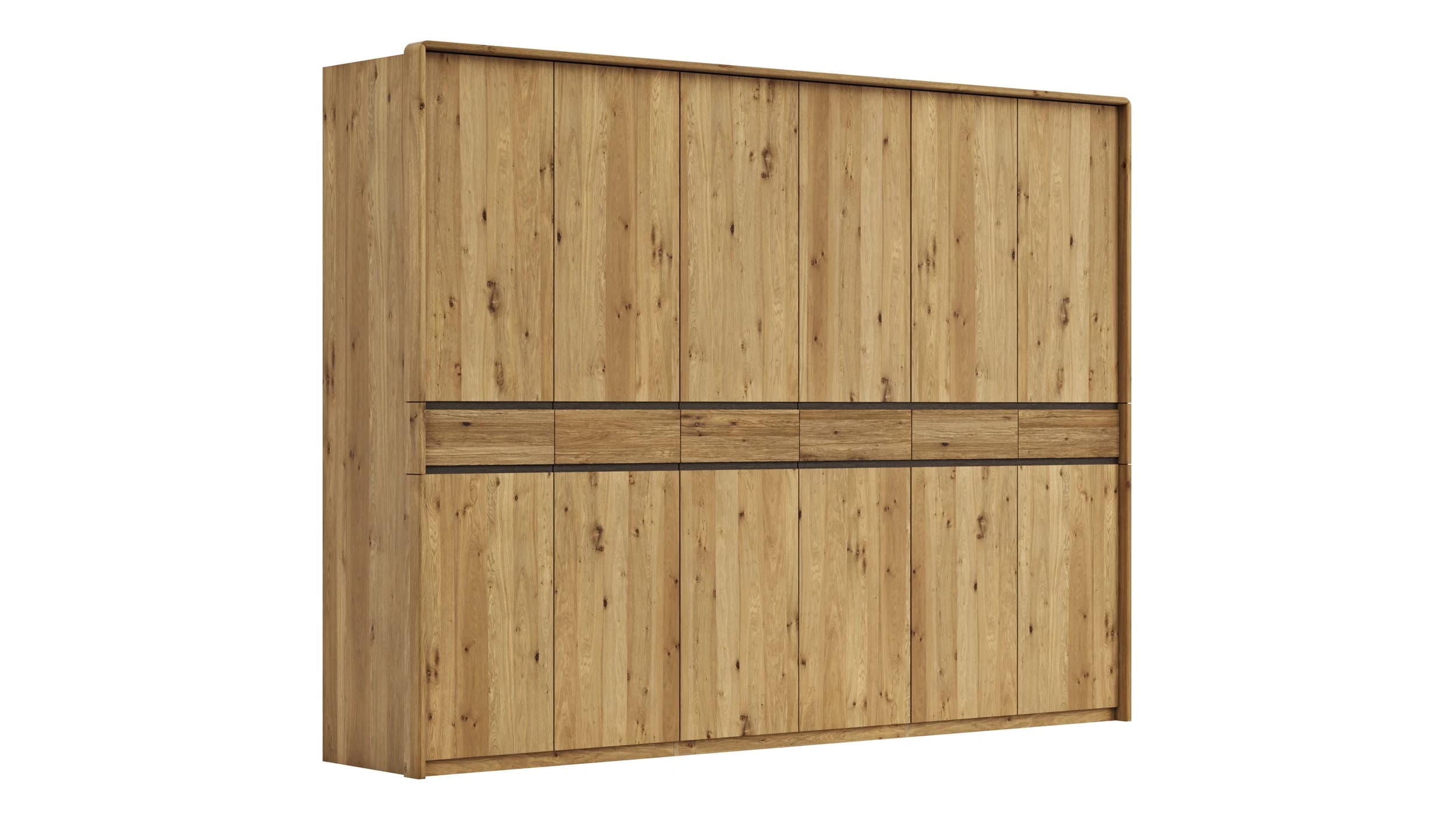 Drehtürenschrank Baltimore - inkl. Passepartout, B ca. 297 cm, Wildeiche massiv