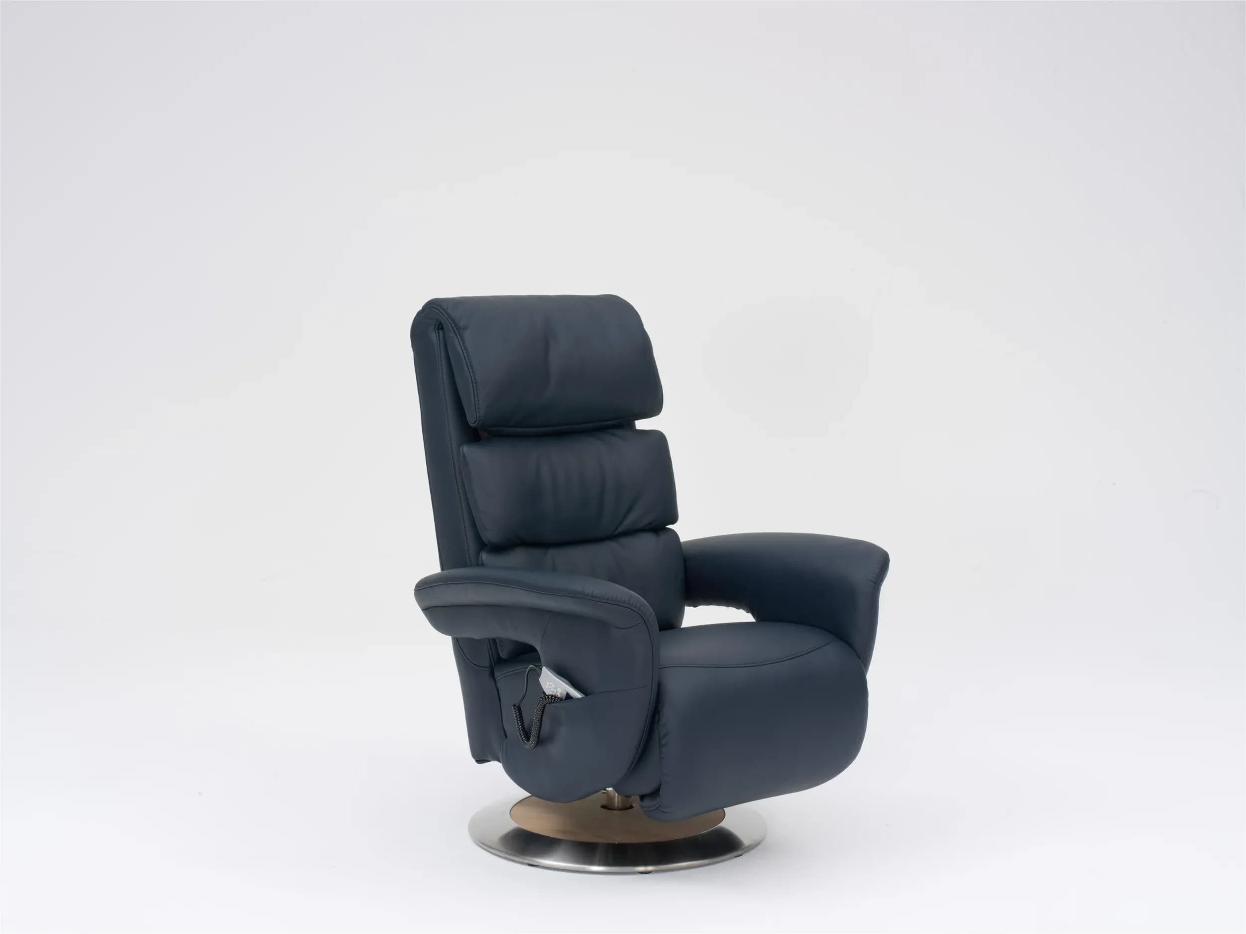 Fernsehsessel EM Hamm - Massagefunktion, Leder, Dunkelblau