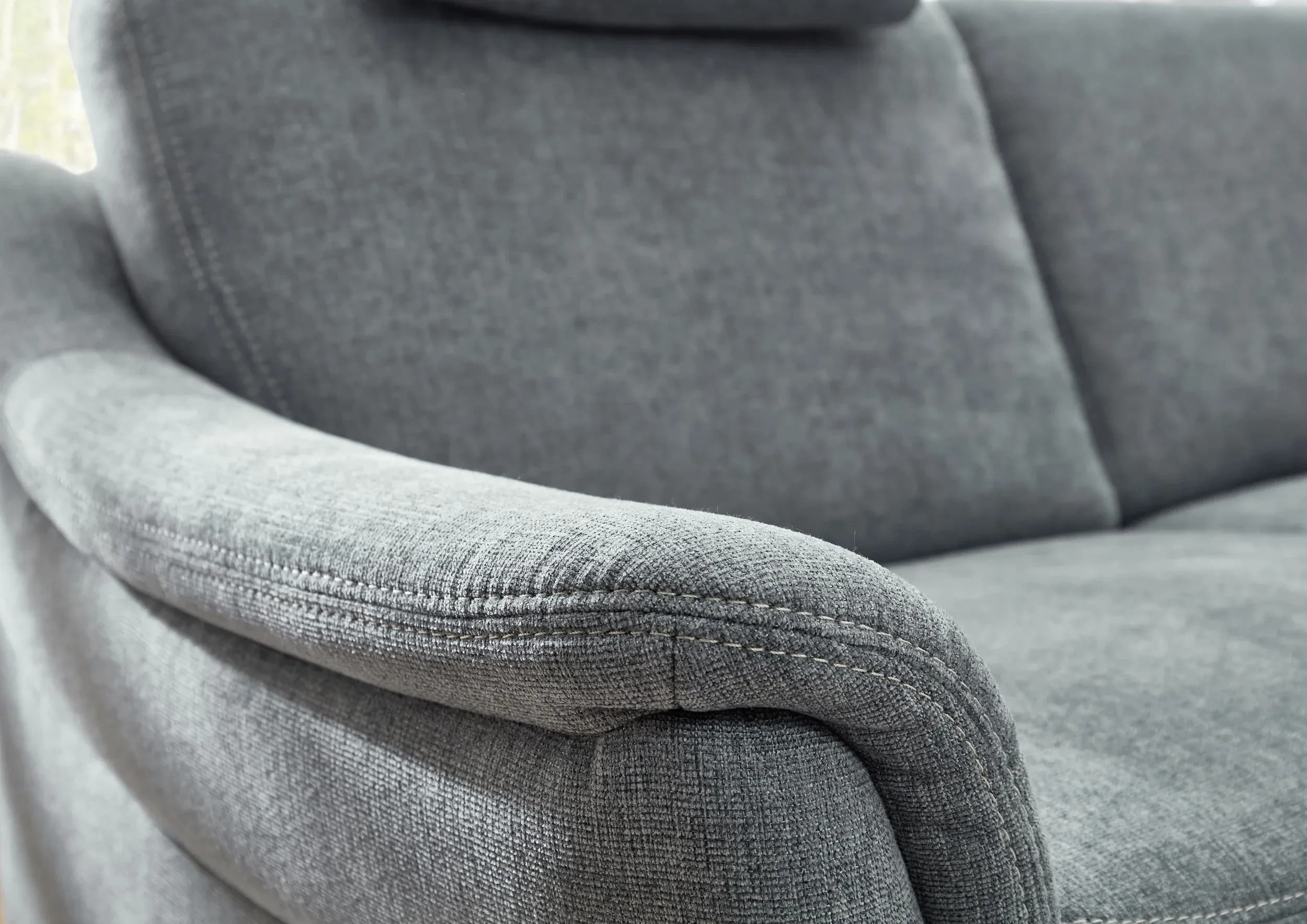 Ecksofa - 2,5-Sitzer mit Ecke rechts, Stoff, Eisengrau