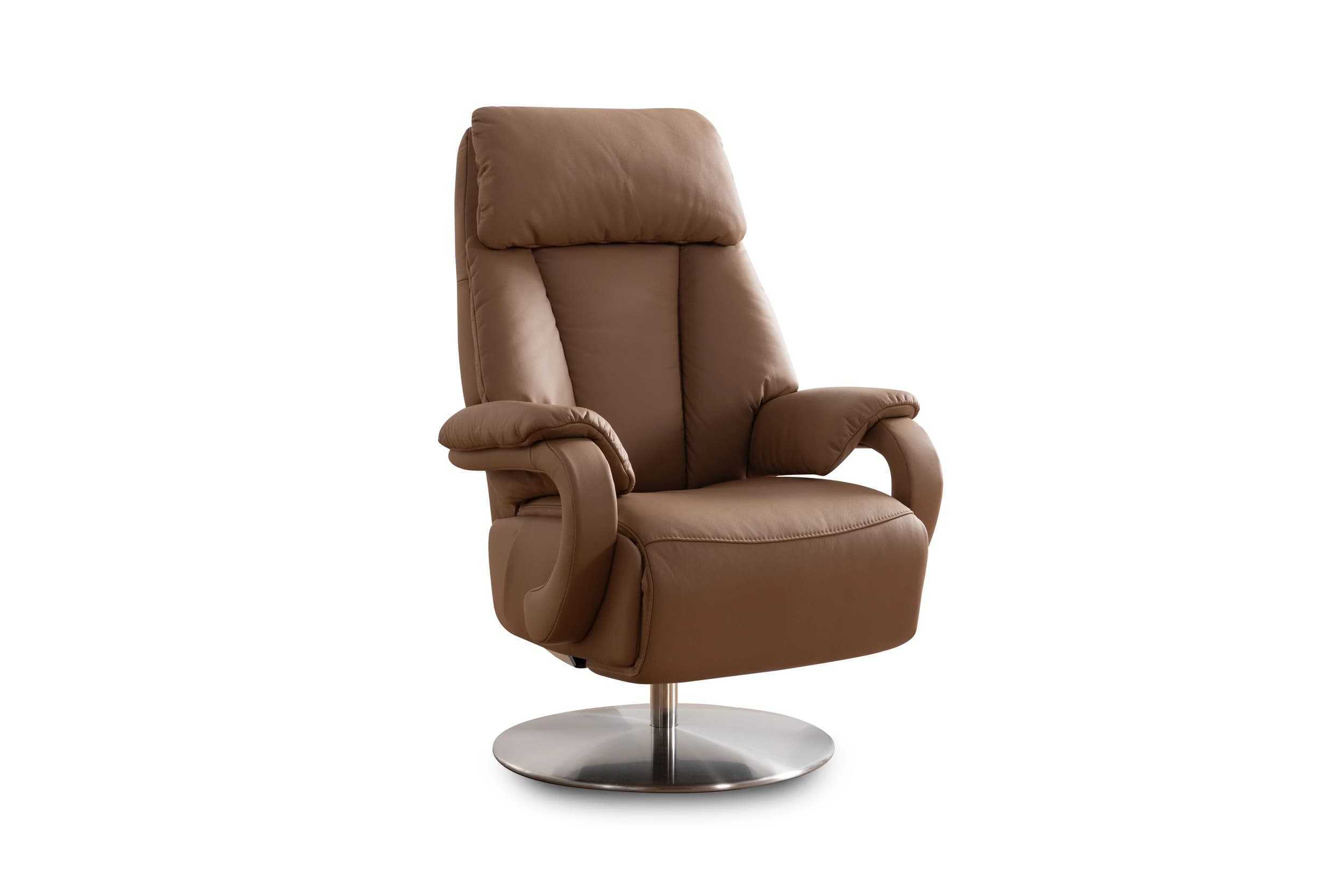 Sessel - Größe M, Relaxfunktion, Leder, Braun