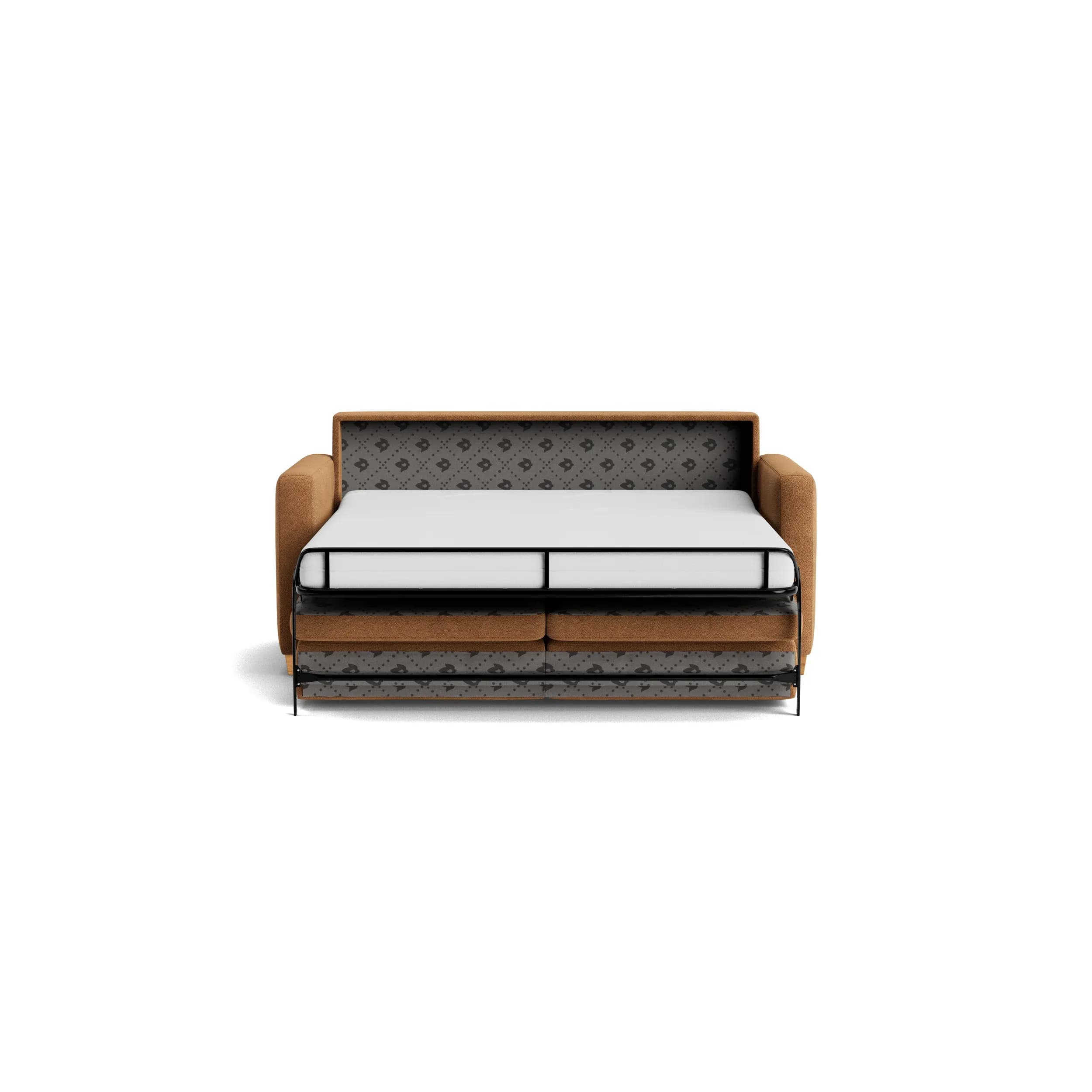Sofa Lakeville 1 - inkl. Schlaffunktion, Gestell schwarz, Stoff, Senfgelb