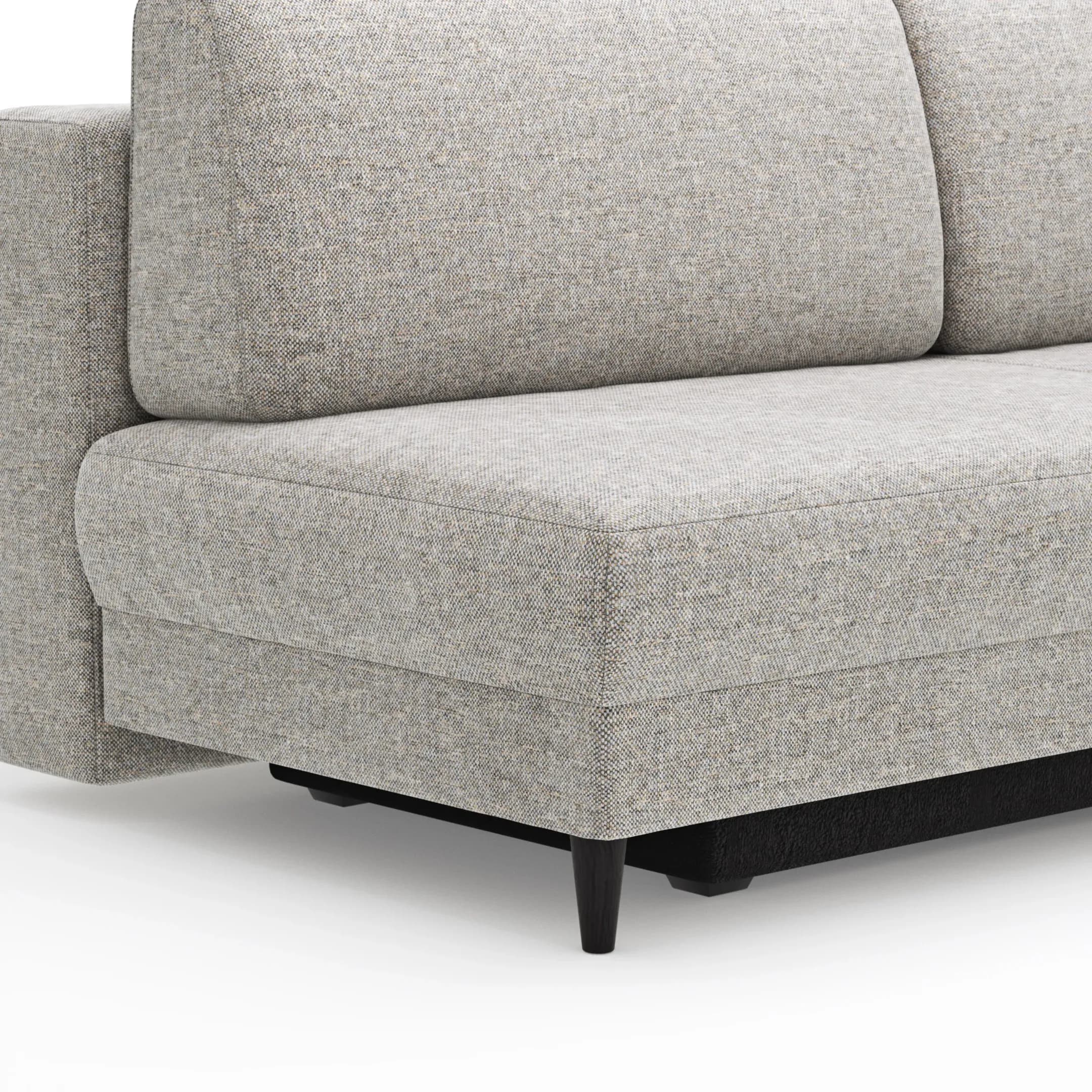 Schlafsofa Salema - 3-Sitzer mit Schlaffunktion (Liegefläche ca. 150x200cm), Stoff, Kiesel