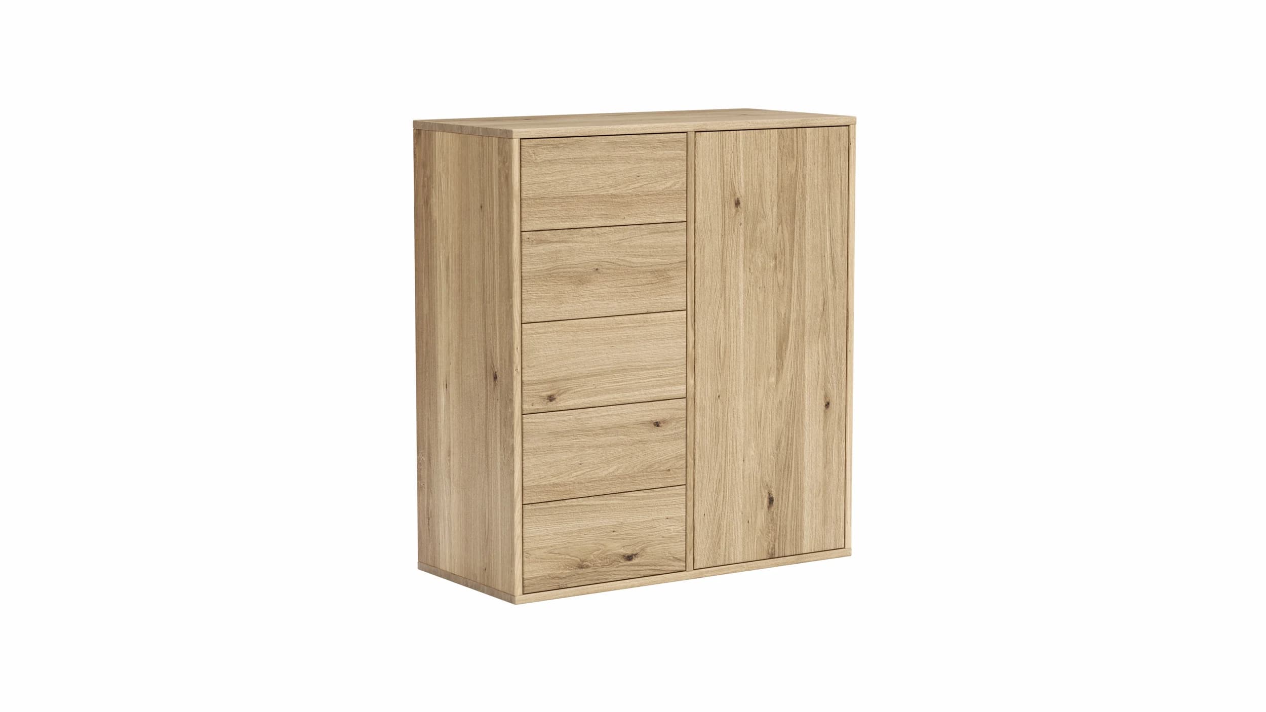 Kommode Williston - Wildeiche bianco, Front sandgestrahlt
