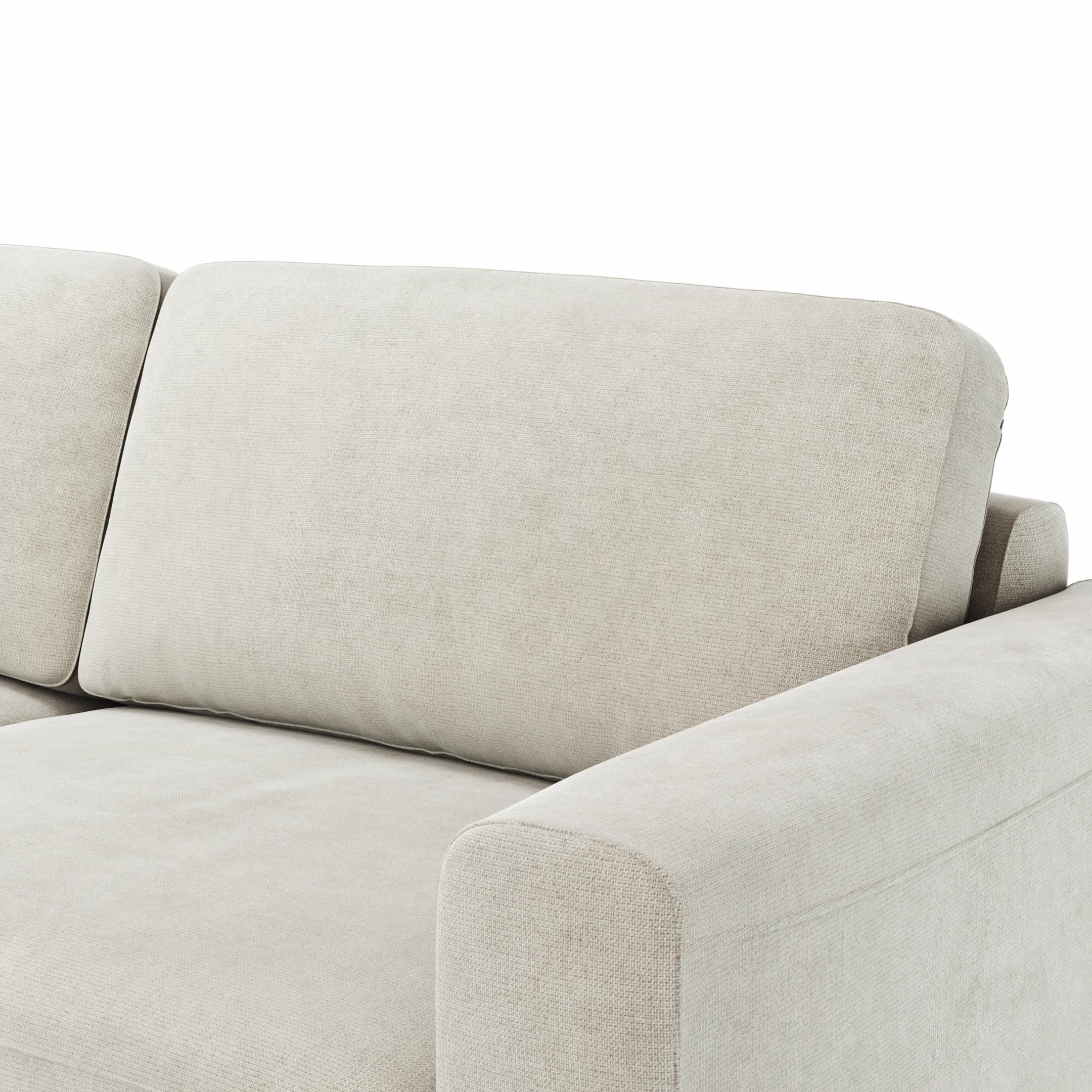 Ecksofa Oviedo - 2,5-Sitzer mit Ecke rechts, Stoff, Natur