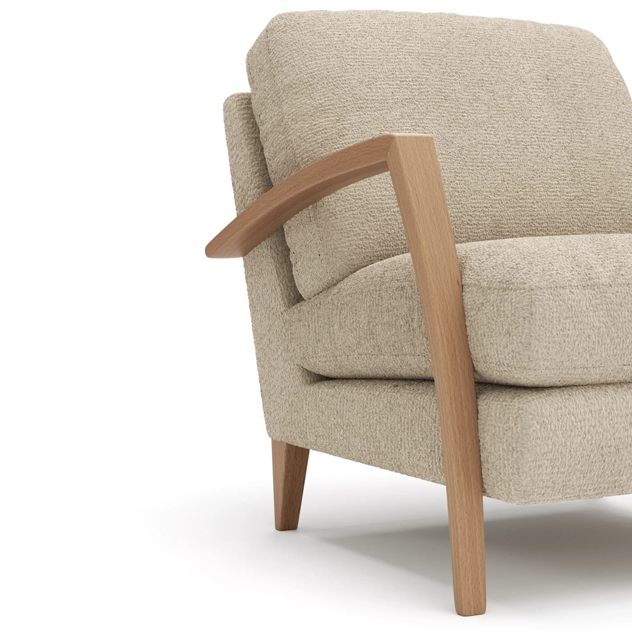 Sessel Karasu - Chic, Stoff, Natur