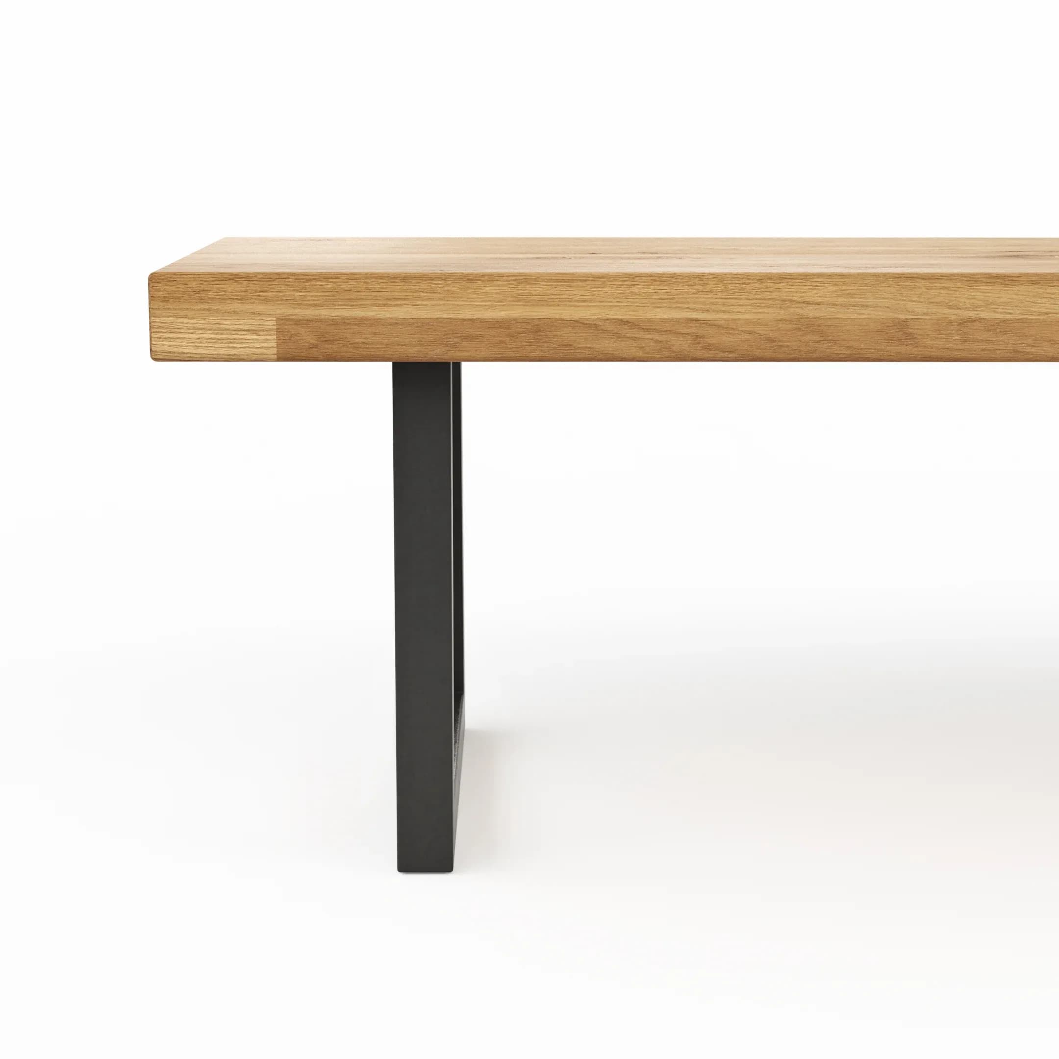 Holzbank Clifton - Breite ca. 220cm, Wildeiche massiv, natur