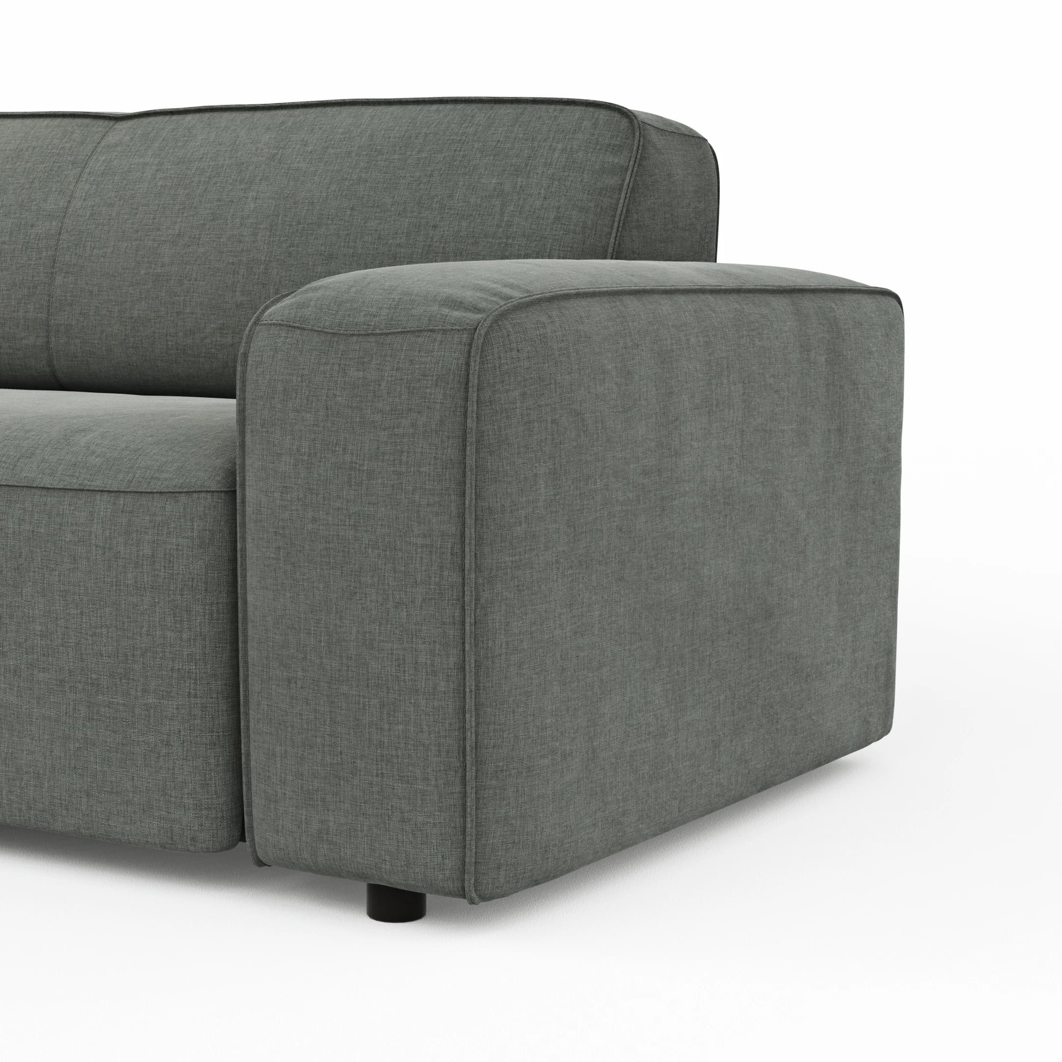 Ecksofa Denver - Longchair links mit 2-Sitzer, Stoff, Grau
