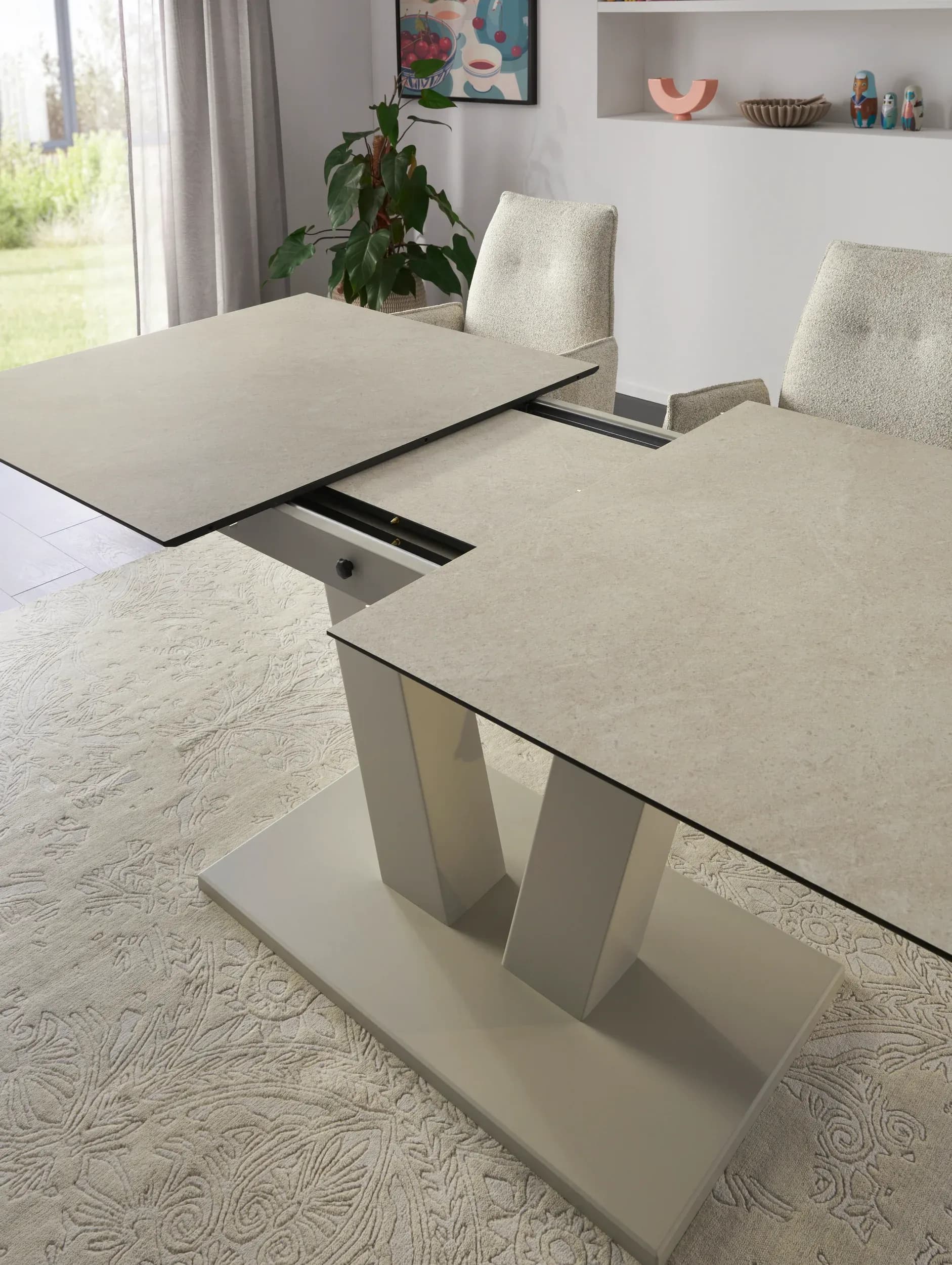 Esstisch Dinner - ausziehbar, LB ca. 160x 90 cm, HPL, Sand