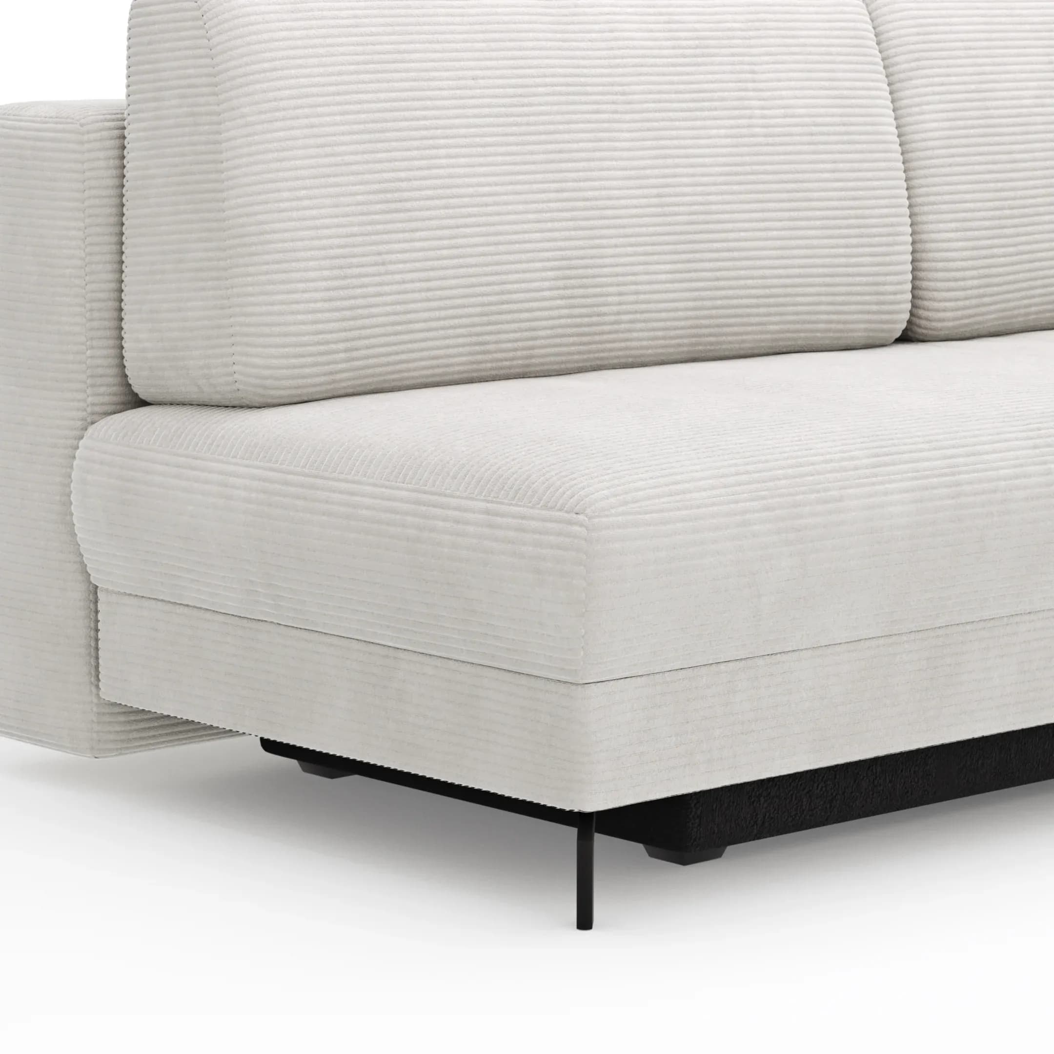 Schlafsofa Salema - 3-Sitzer mit Schlaffunktion (Liegefläche ca. 150x200cm), Stoff, Weiß