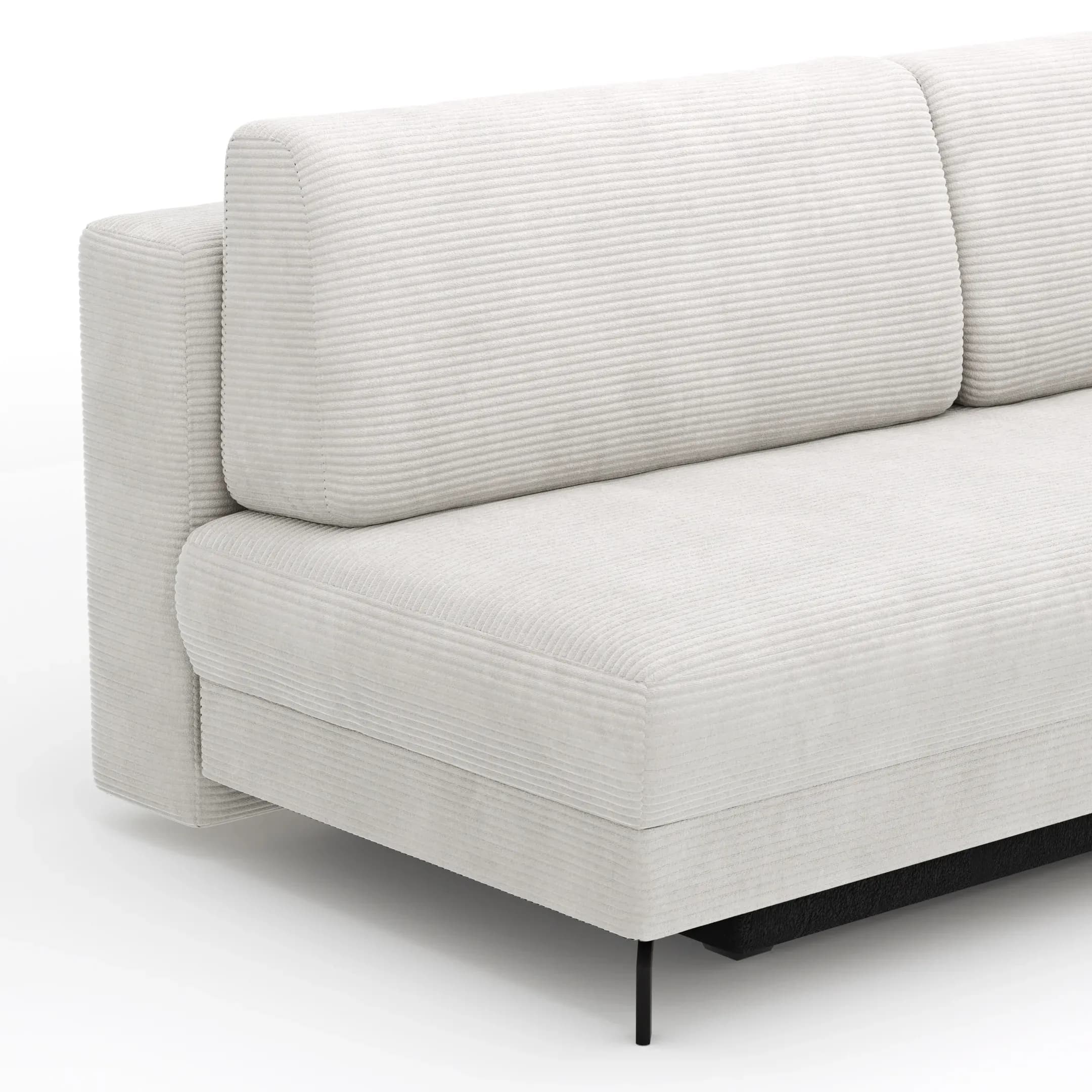 Schlafsofa Salema - 3-Sitzer mit Schlaffunktion (Liegefläche ca. 150x200cm), Stoff, Weiß