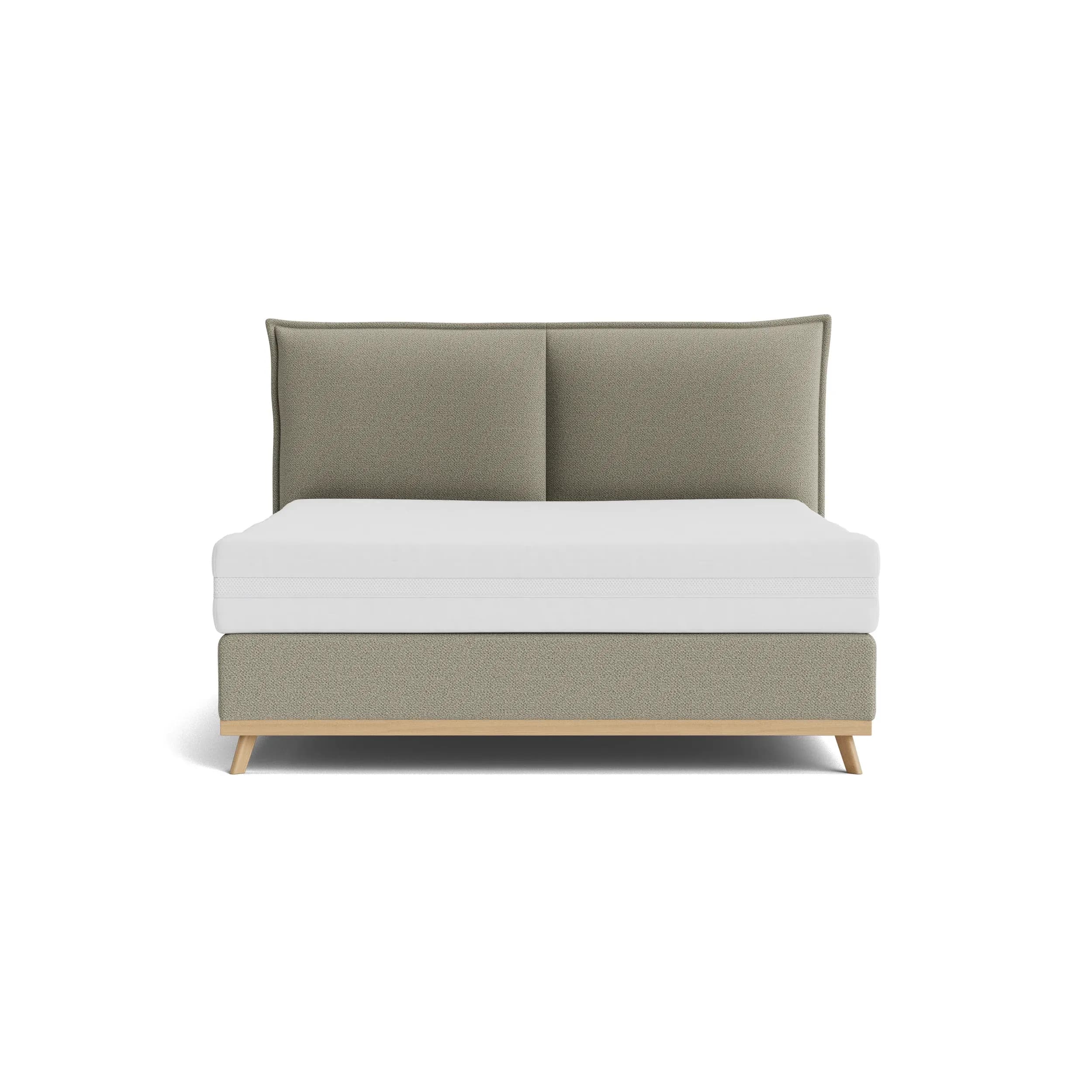 Boxspringbett Soria - Liegefläche ca. 180x200 cm, Stoff, Graubeige