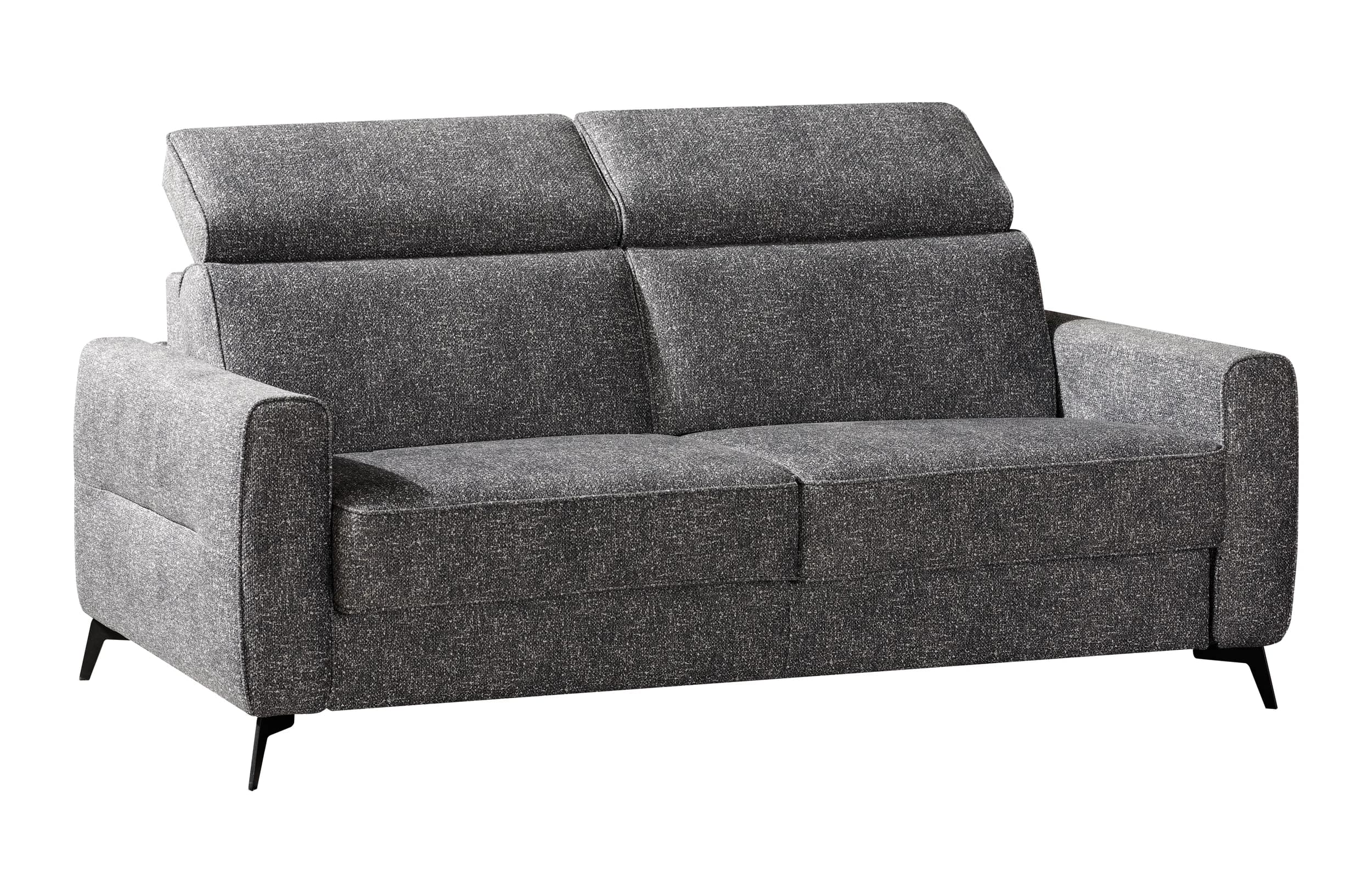 Schlafsofa EM Seipa - Kopfteil verstellbar, Stoff, Grau