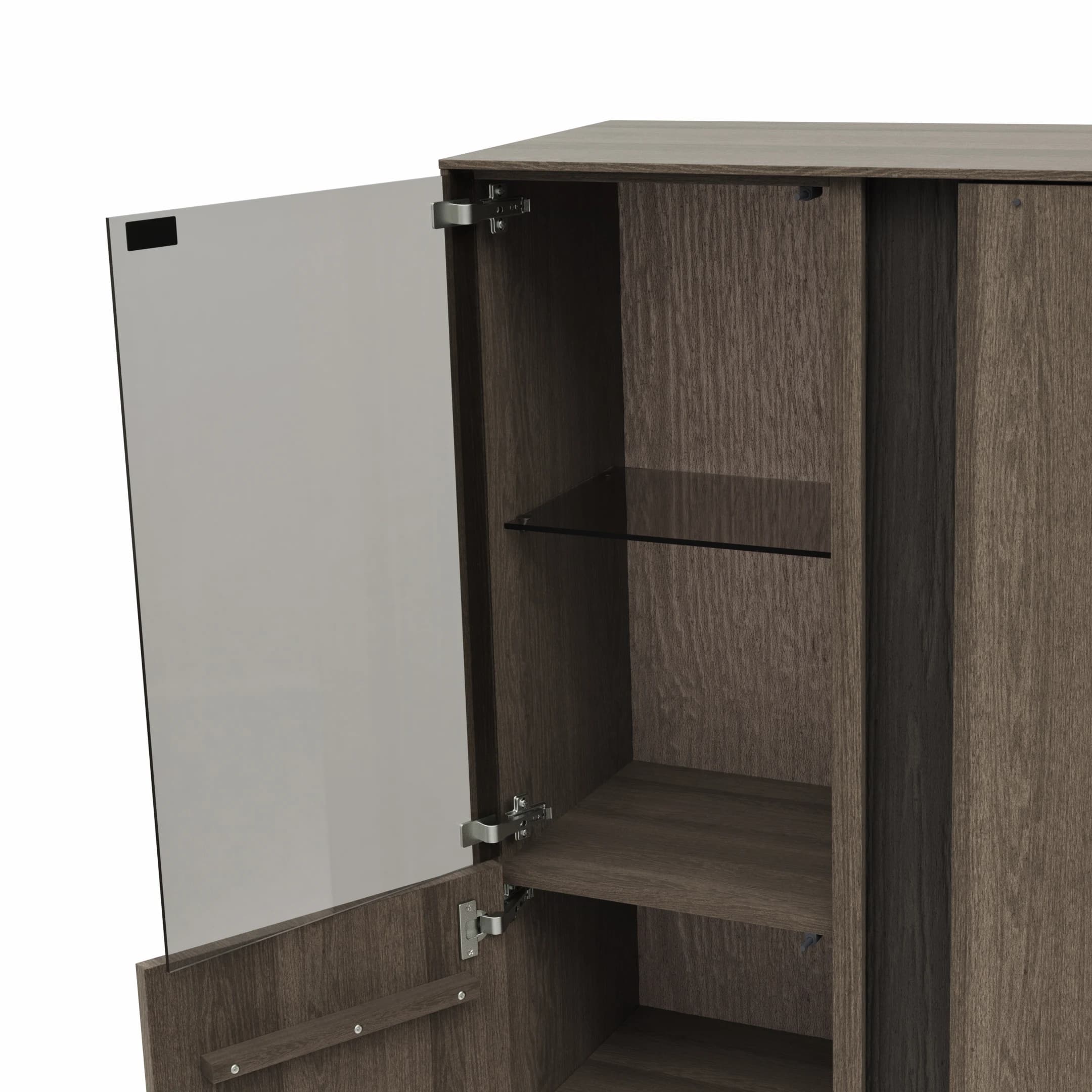 Highboard Saratoga - Buche massiv, silbergrau geölt