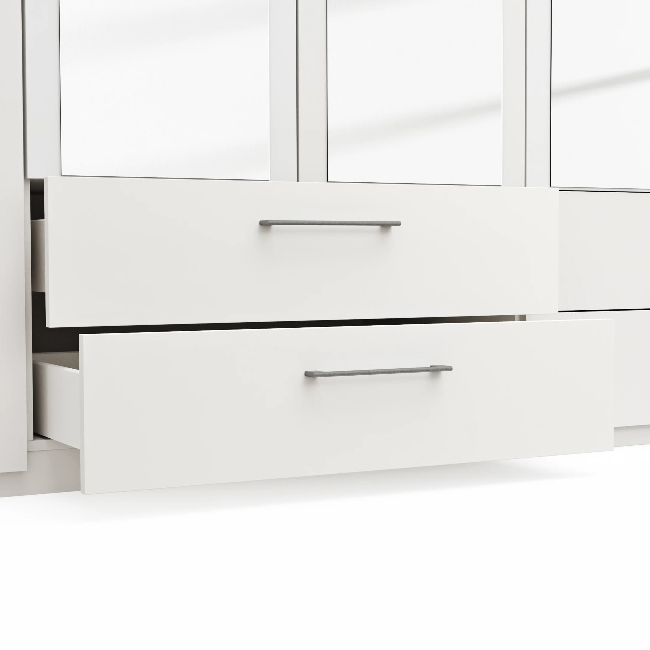 Drehtürenschrank Viana - B. ca. 270 cm, Lack, Weiß