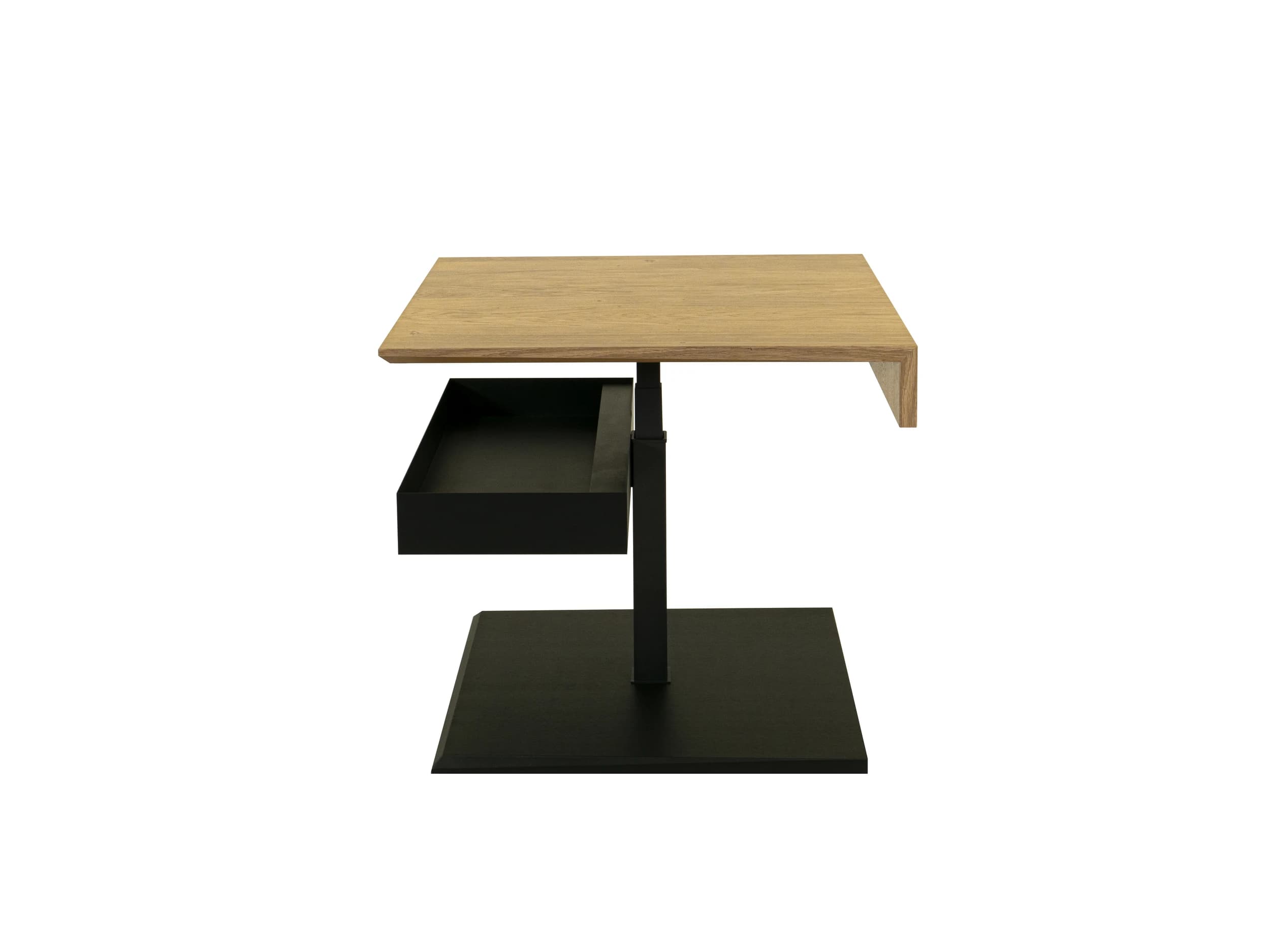 Couchtisch - höhenverstellbar, LBH. ca.70x70x47-65 cm, Wildeiche furniert