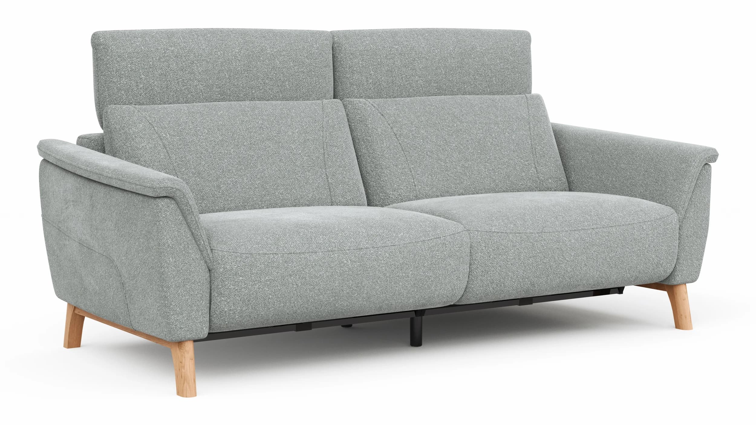Sofa Nevin - 3-Sitzer, inkl. Relaxfunktion und Kopfteilverstellung (motorisch), Stoff, Silbergrau 