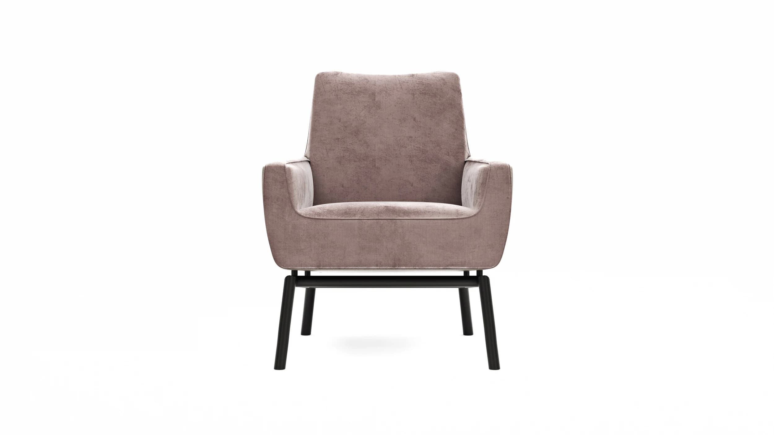 Sessel Matina - Größe M, Leder&Stoff, Dunkelbraun, Mauve